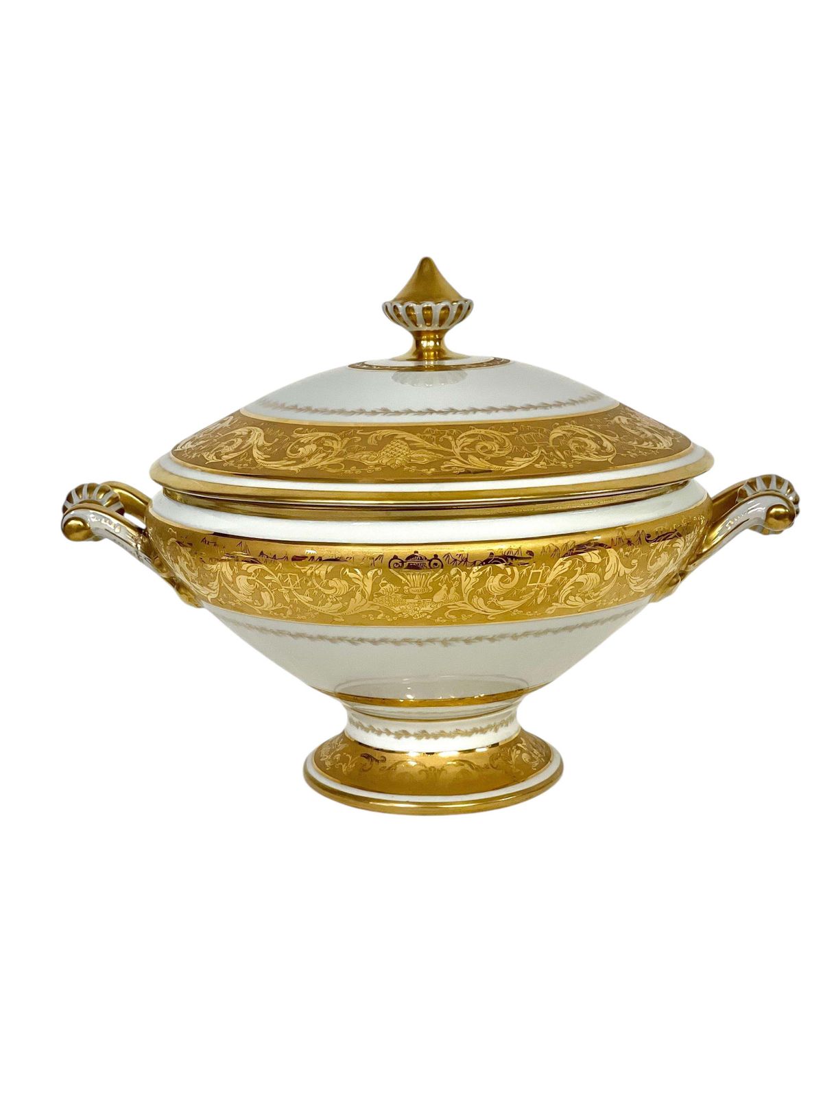 Large Gold Porcelain Tureen And Gold Platter By Camille Le Tallec photo Home Decor
