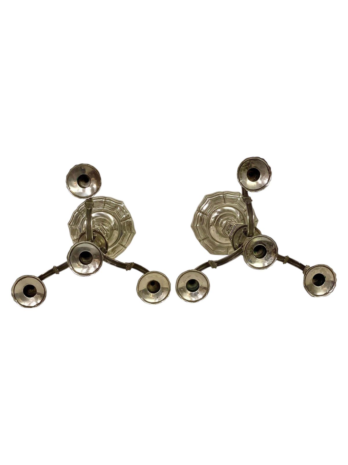 19th Century Pair Of Large Silvered Bronze Candelabras photo for sale