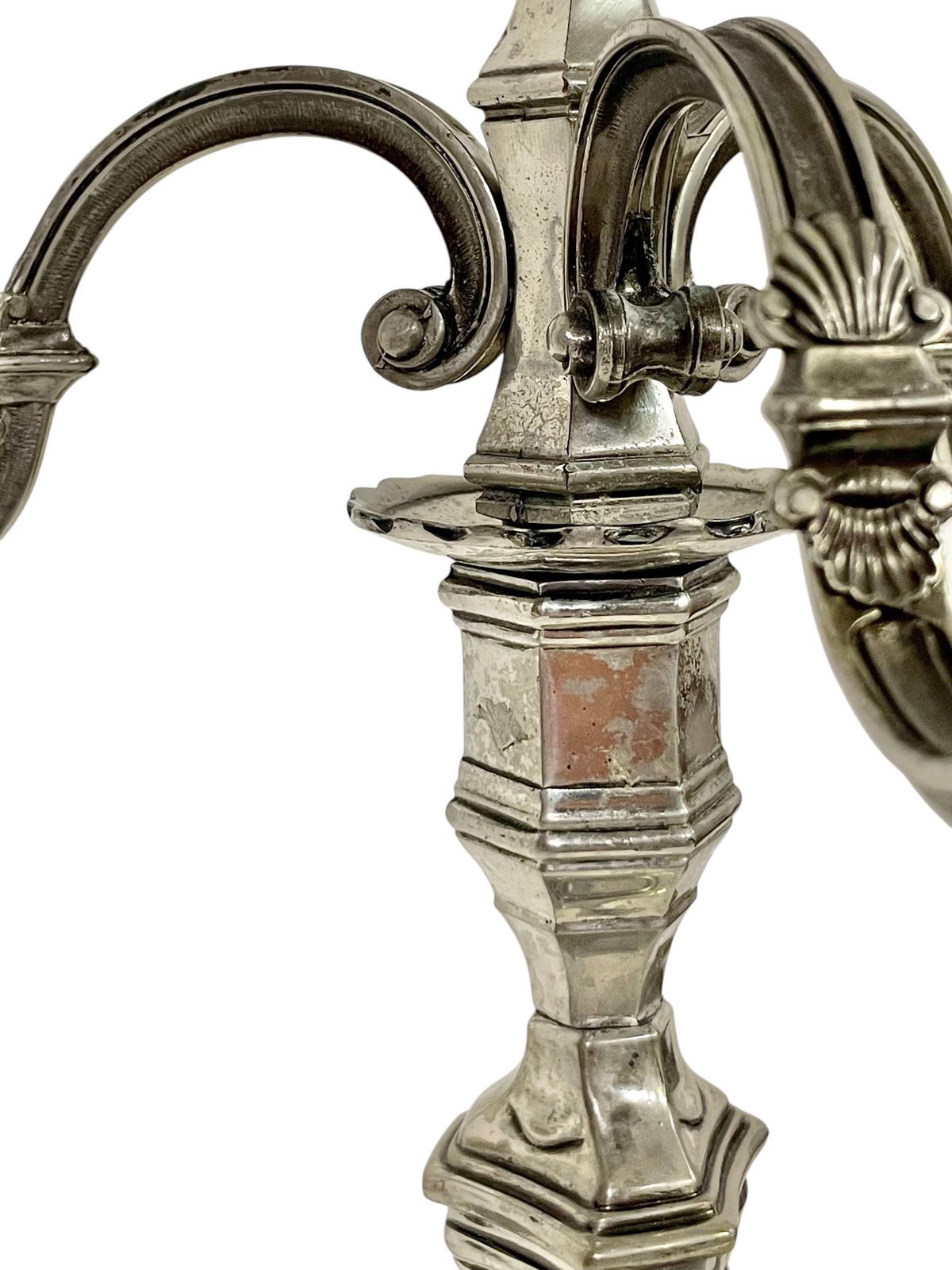 photo furniture 19th Century Pair Of Large Silvered Bronze Candelabras