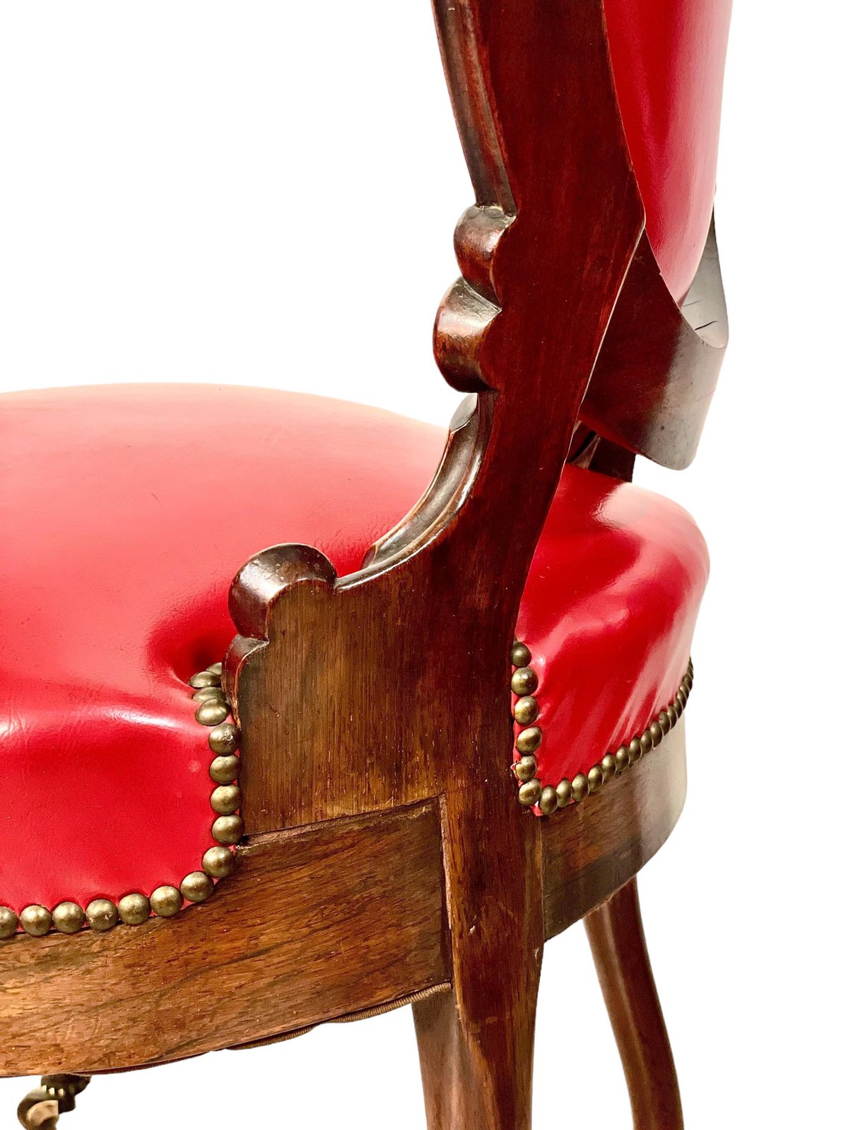 19th Century Set Of Four French Red Leather Dining Chairs photo buy