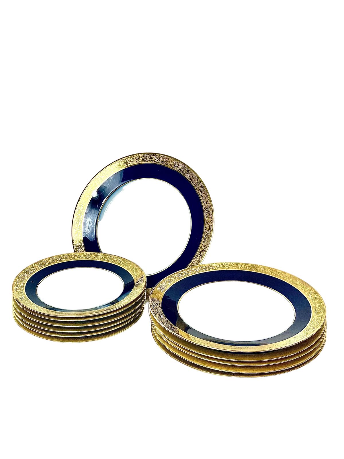 Limoges Porcelain Service Glazed In An Opulent Royal Blue With Gilt Edges photo furniture