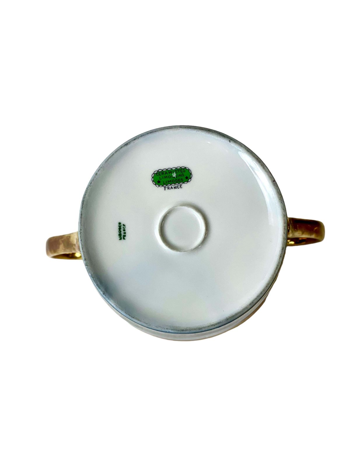 Limoges Porcelain Service Glazed In An Opulent Royal Blue With Gilt Edges photo buy