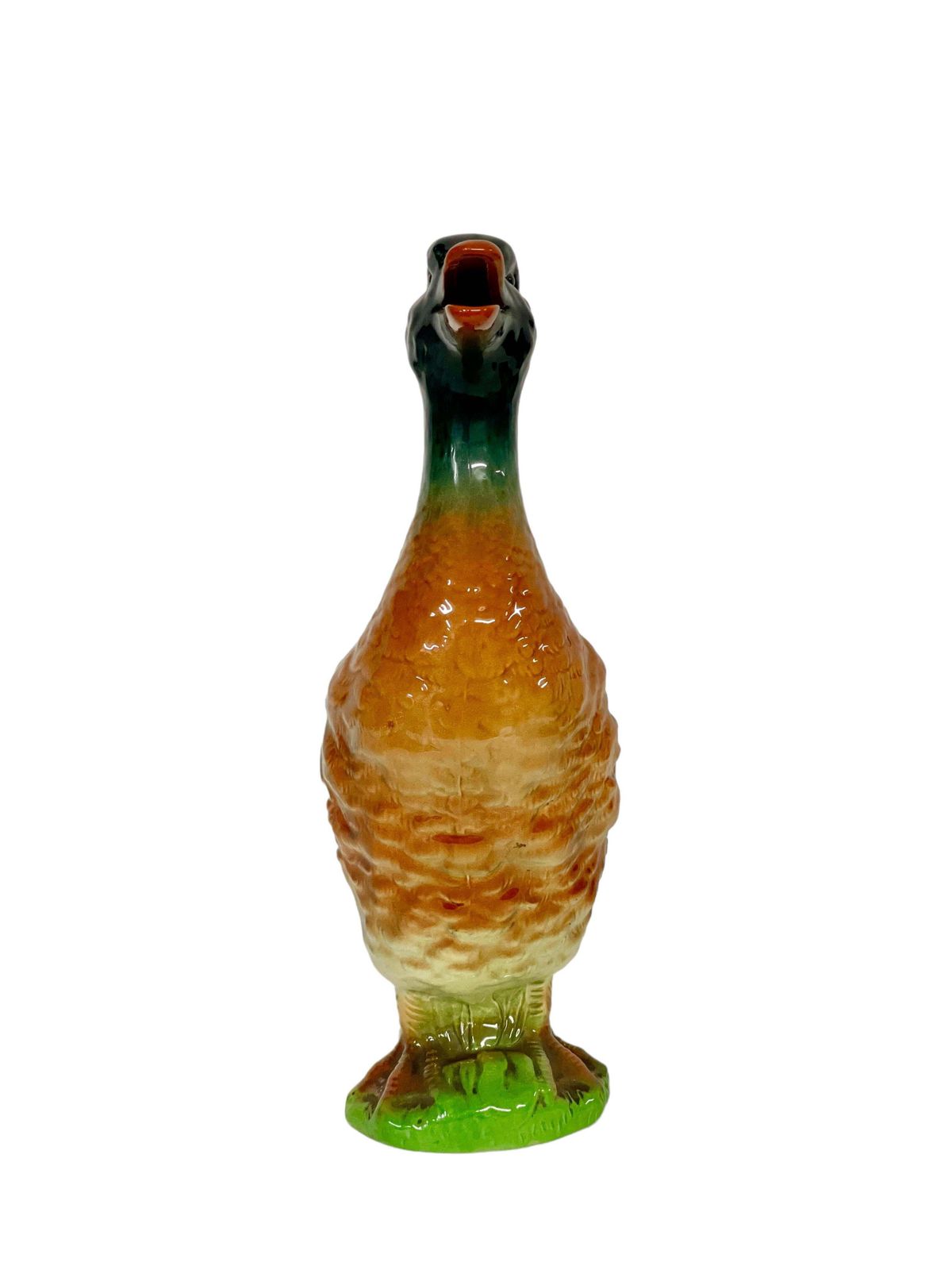 19th Century French Saint Clément Majolica Duck Mallard Pitcher photo furniture