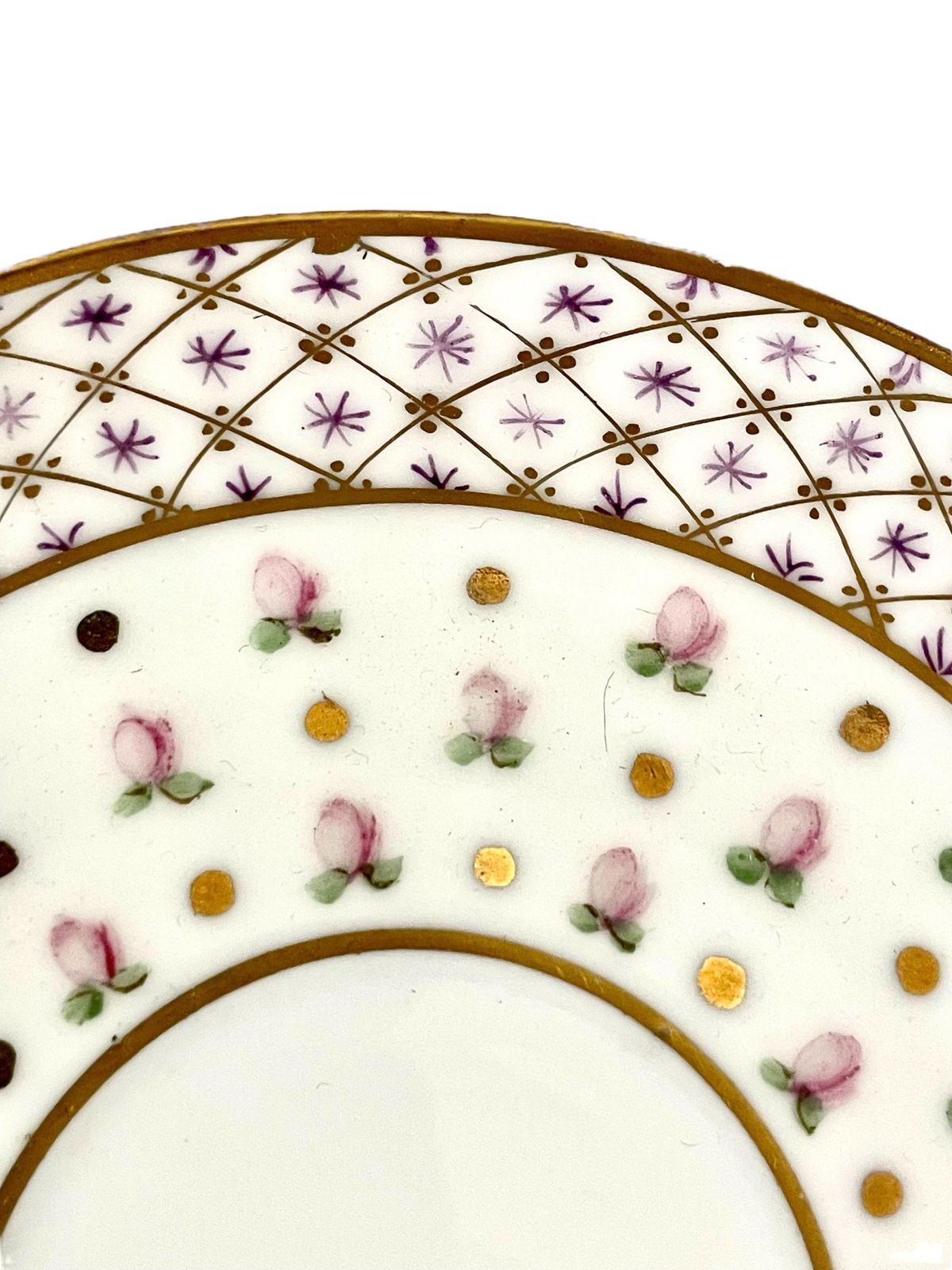 Antique Pair Of Paris Porcelain Gilded Coffee Cups And Saucers photo 998.0