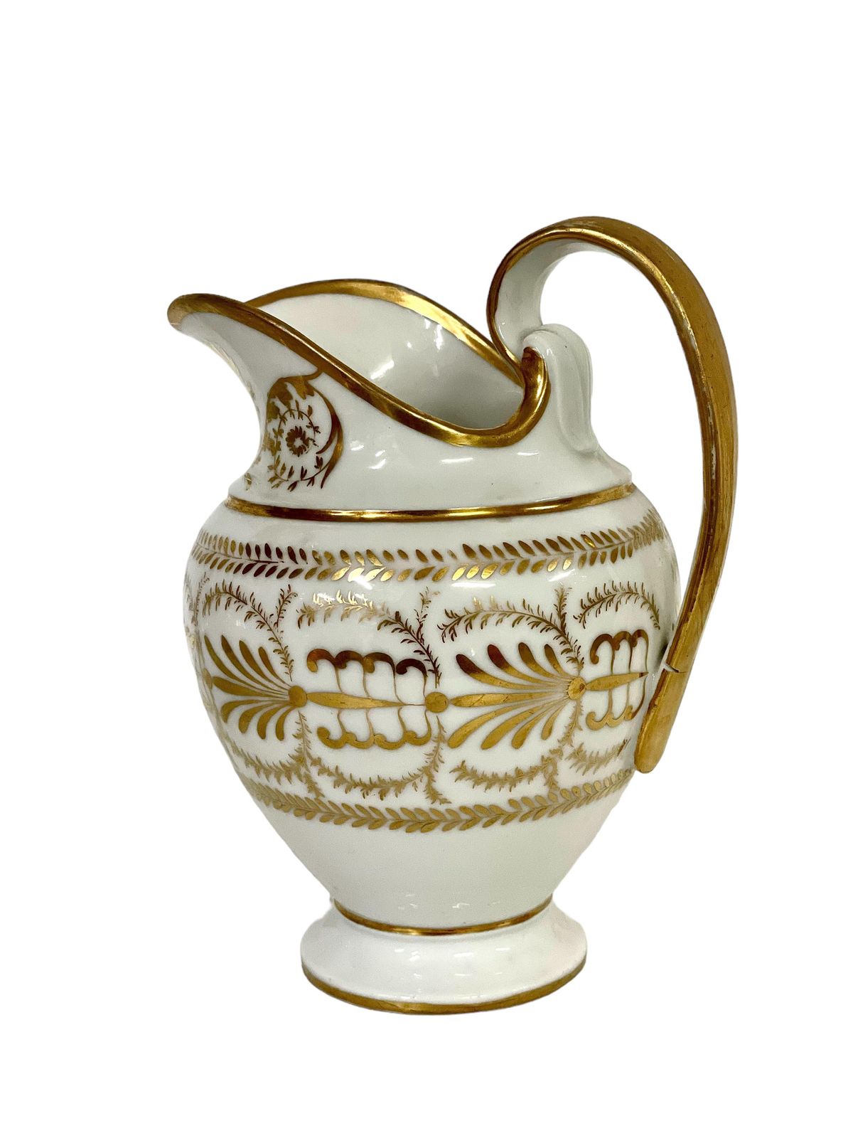 19th Century Set Of Old Paris Porcelain Wash Jug And Basin With Gilt Decoration photo buy
