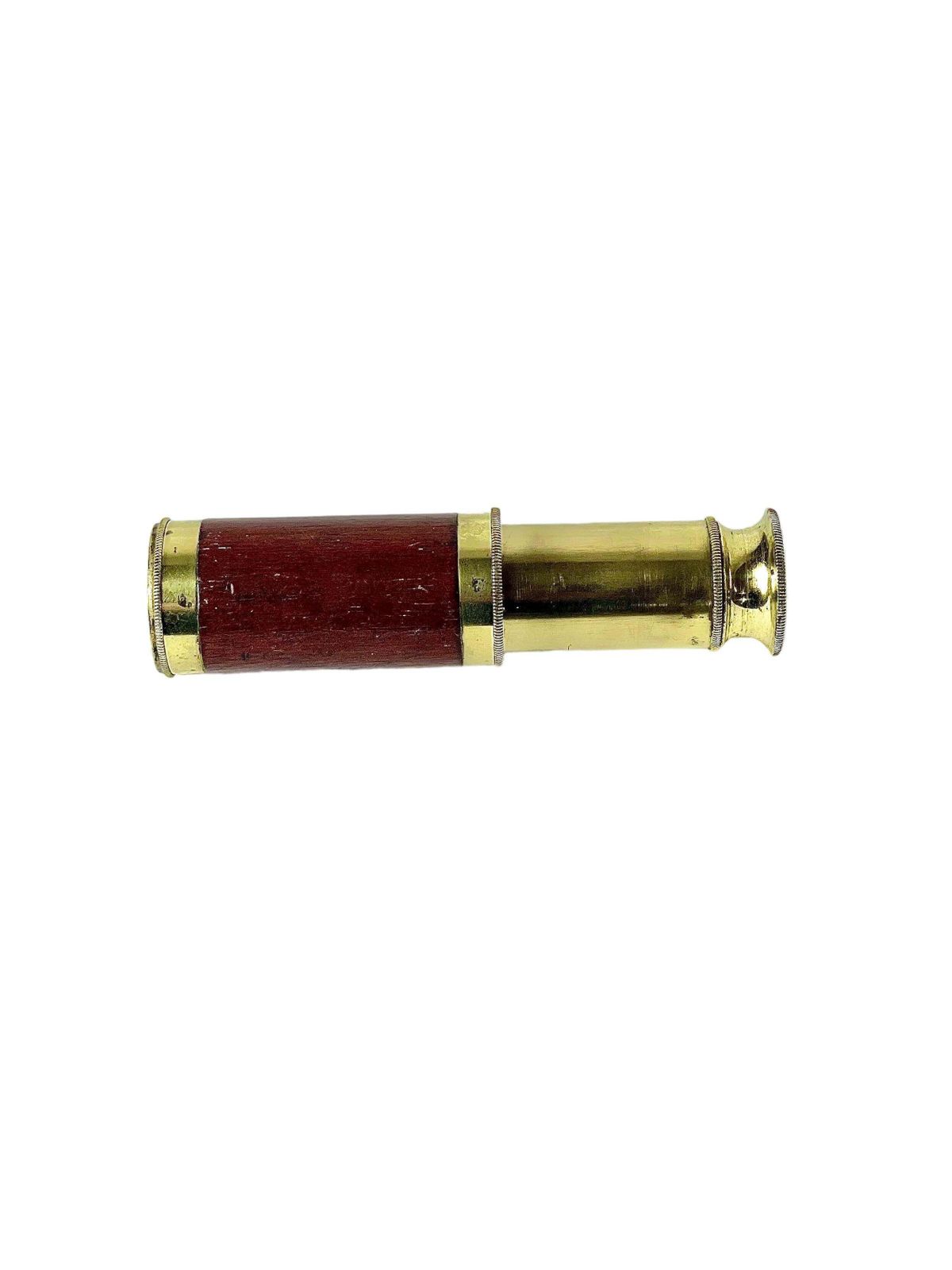 French Antique Petite Draw Telescope In Brass And Wood photo for sale