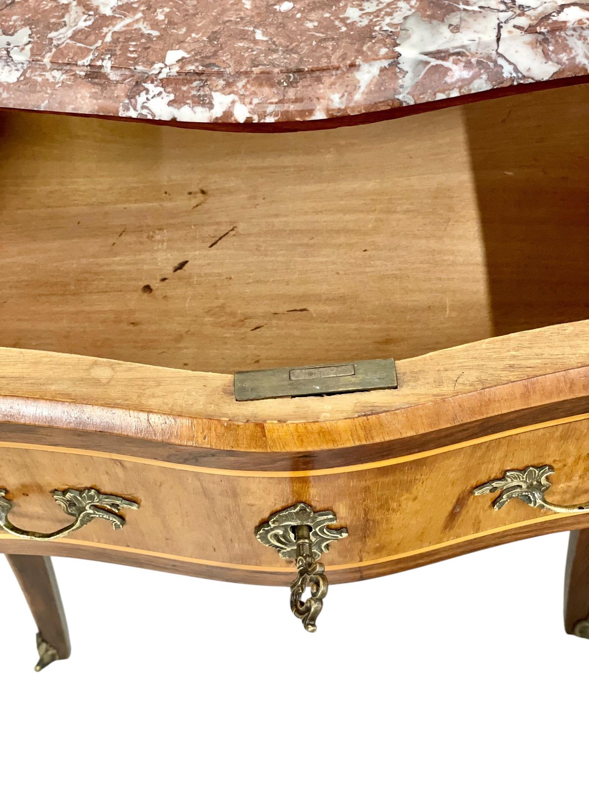 Louis XV Style Petite Marquetry Commode 19th Century photo vintage