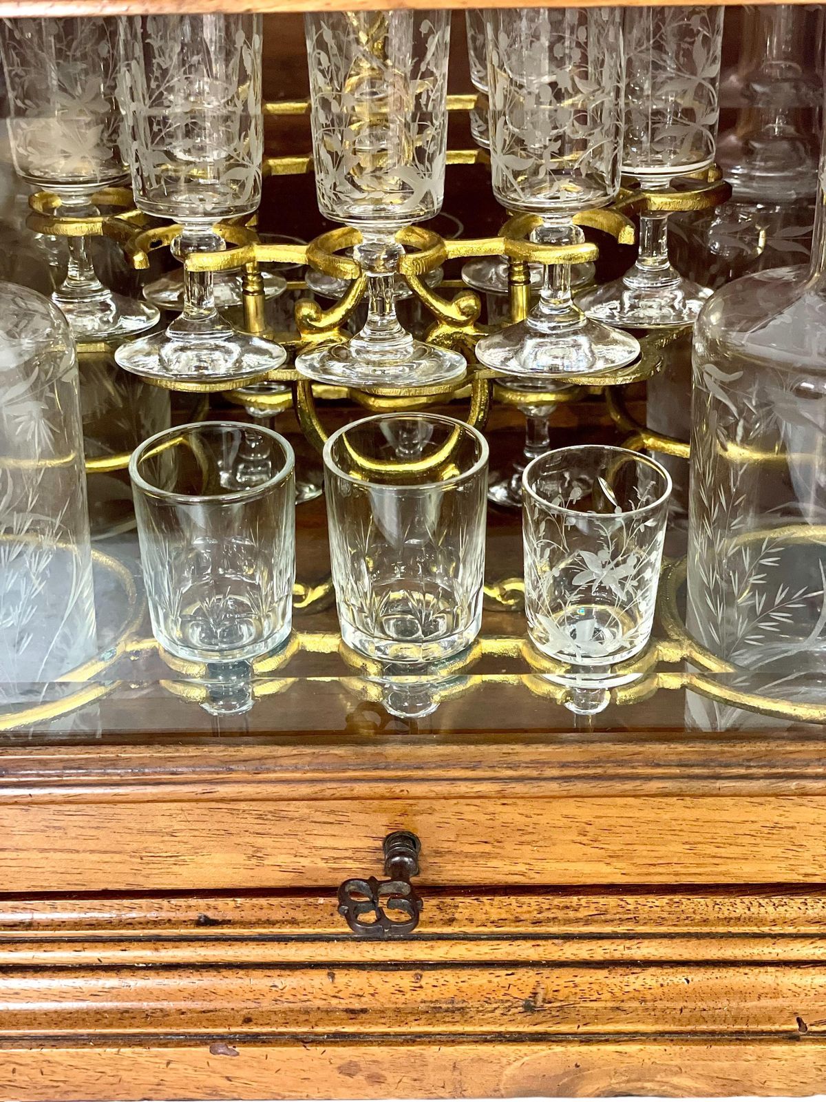 19th Century Walnut And Glazed Liquor Cabinet Or Tantalus photo vinterior