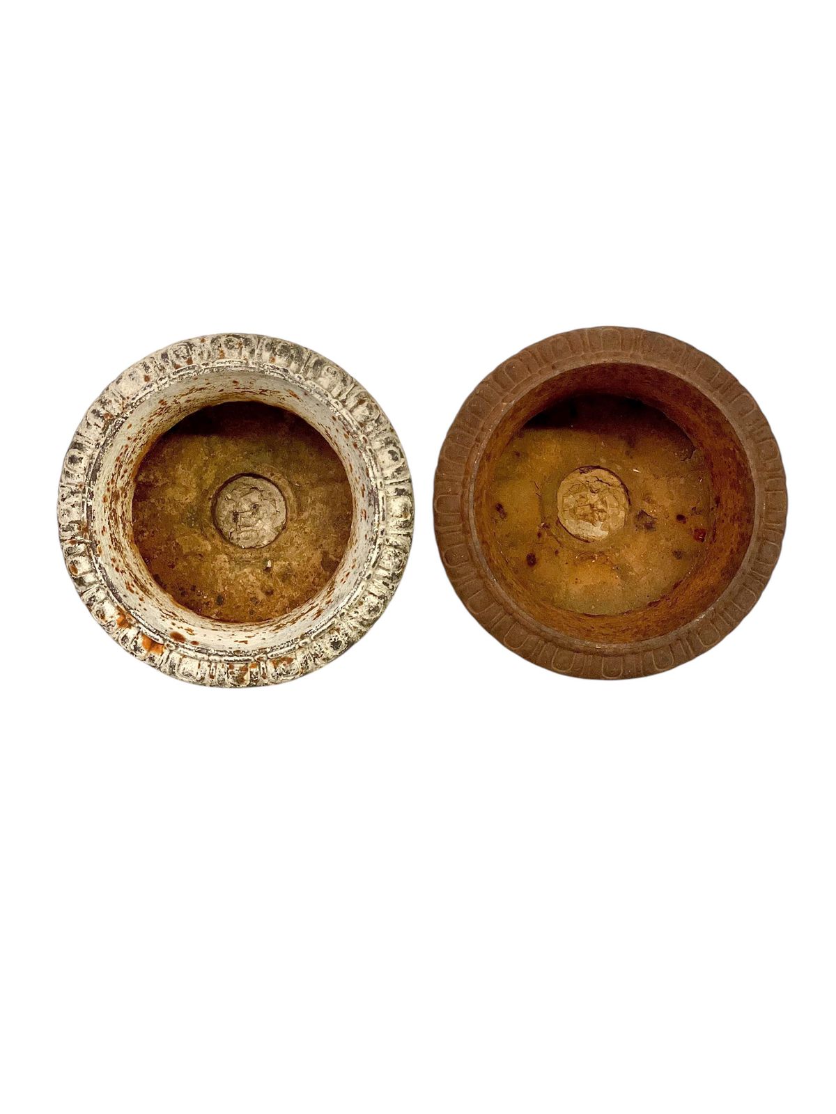 19th Century Pair Of Petite Louis XVI Cast Iron Garden Urns photo for sale