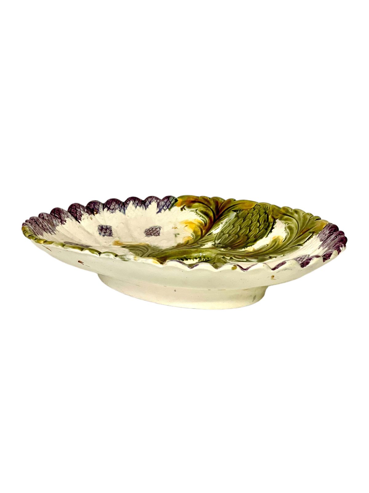 19th Century Large Majolica Asparagus Serving Platter photo furniture