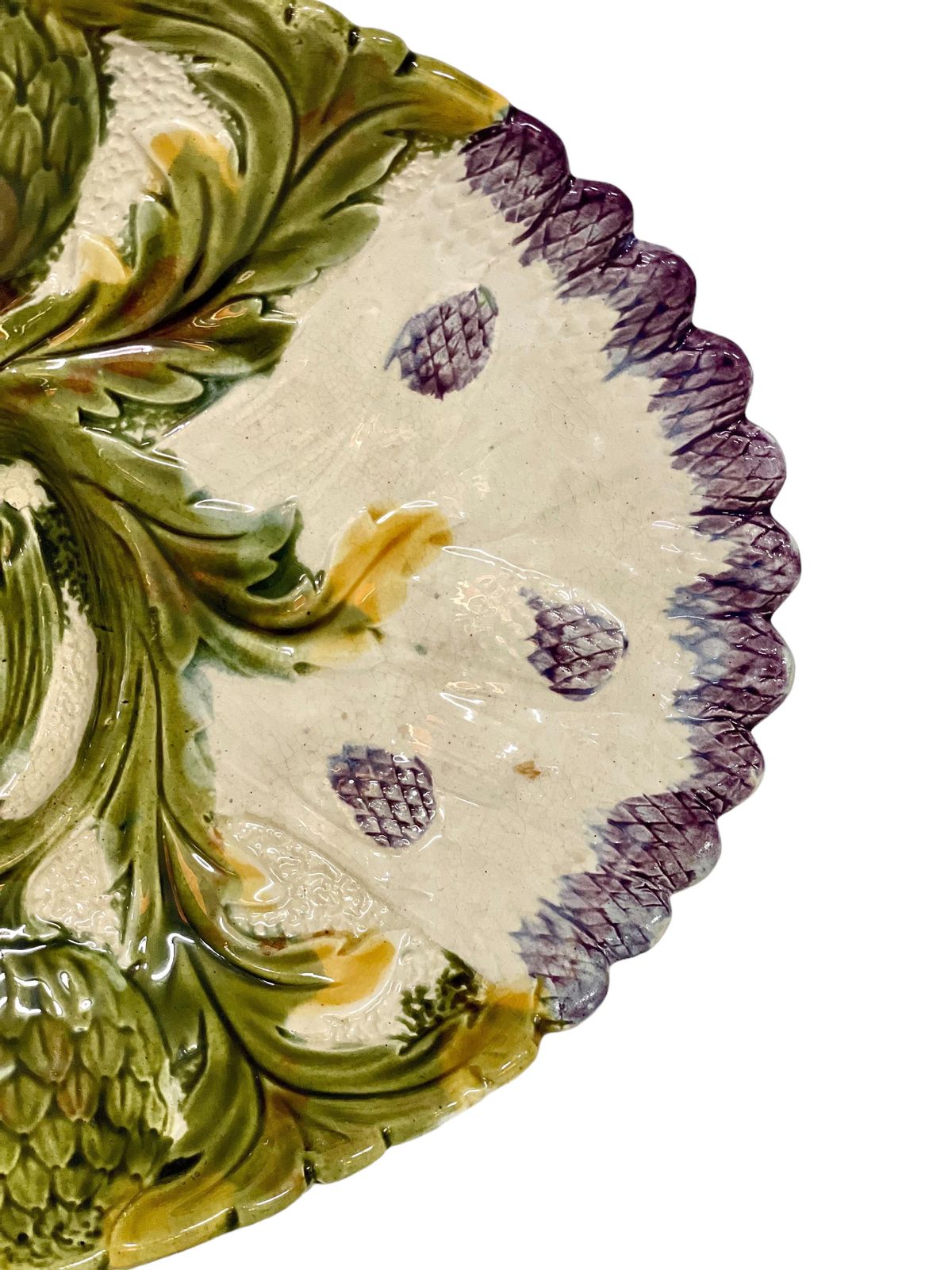 19th Century Large Majolica Asparagus Serving Platter photo Home Decor