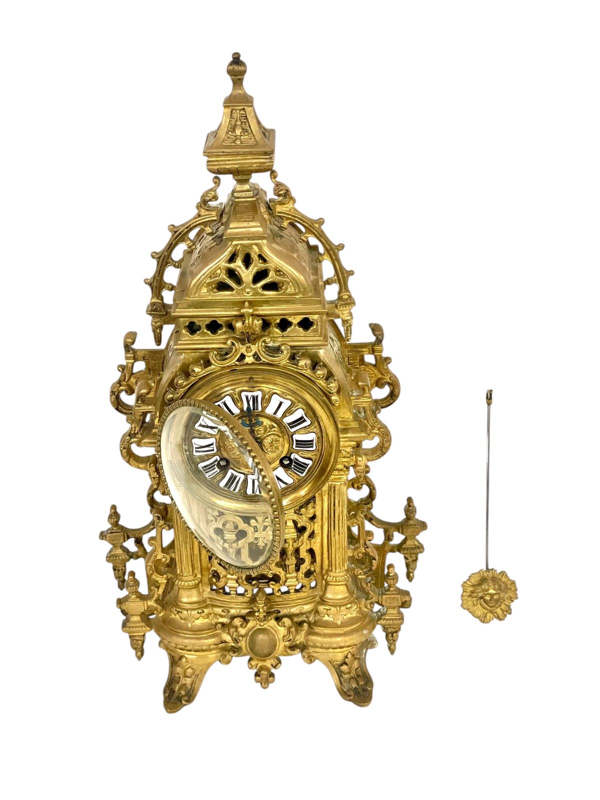 19th Century Gilt Bronze Cathedral Mantel Clock photo buy