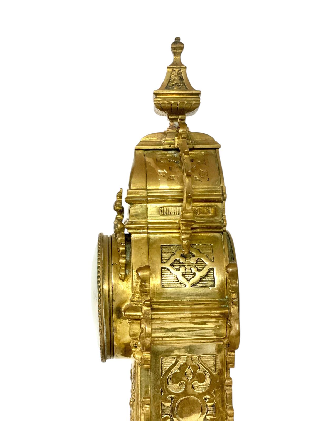 photo for sale 19th Century Gilt Bronze Cathedral Mantel Clock