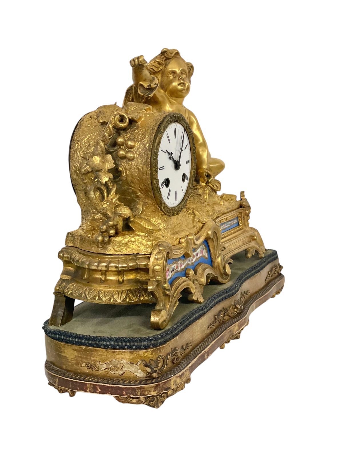 photo vinterior 19th Century Gilt Bronze And Porcelain Clock By "Miroy Frères"