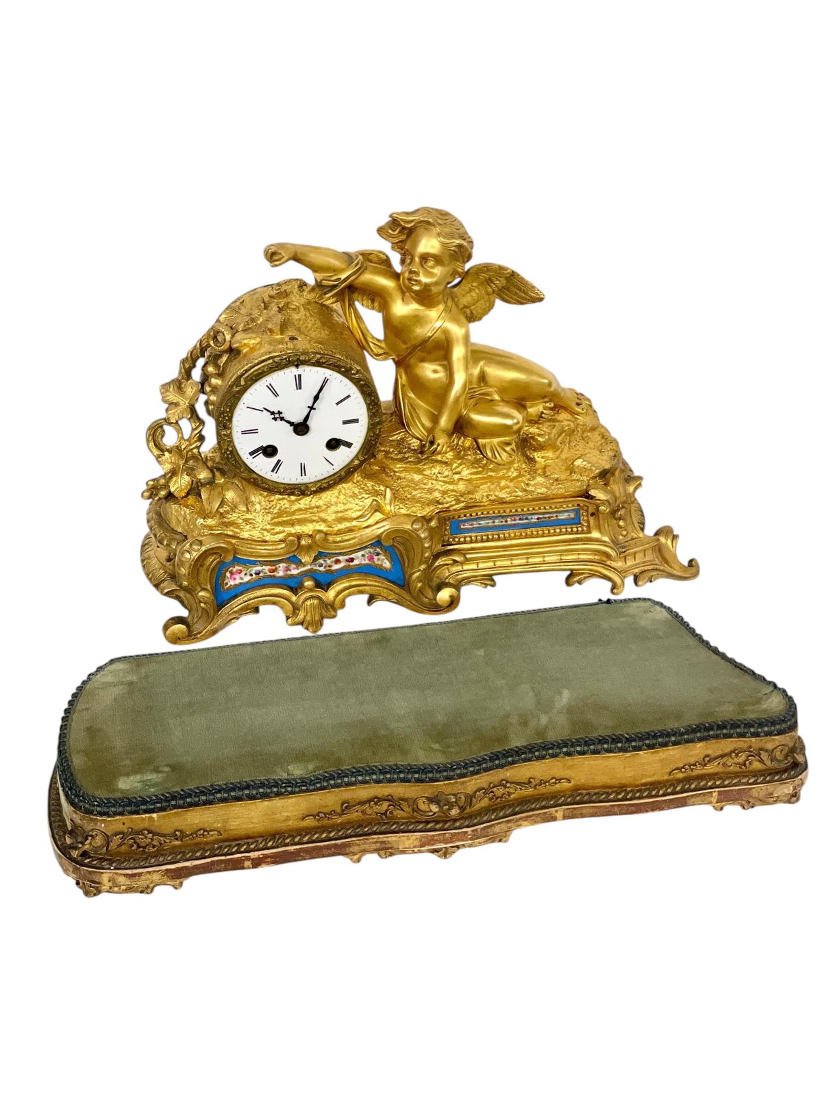 photo vintage 19th Century Gilt Bronze And Porcelain Clock By "Miroy Frères"