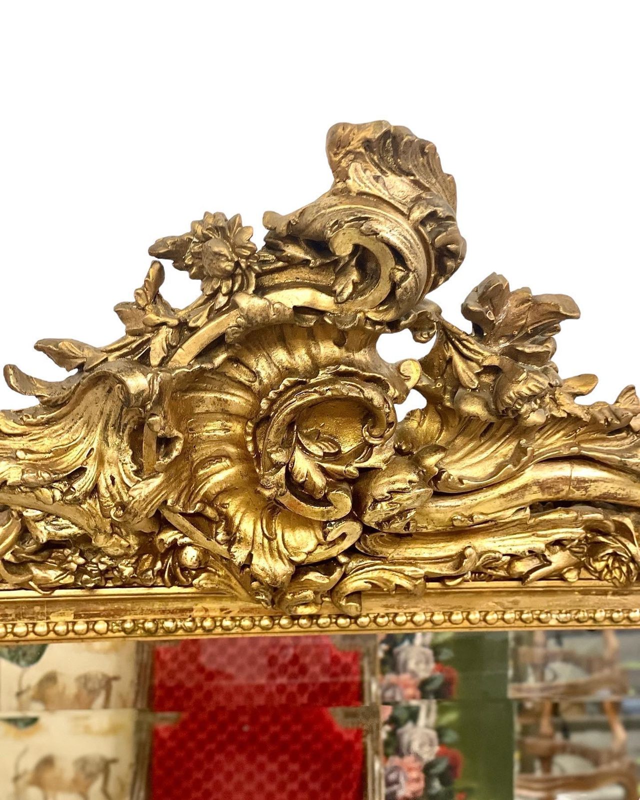 19th Century Outstanding Ornate Giltwood Mirror photo furniture