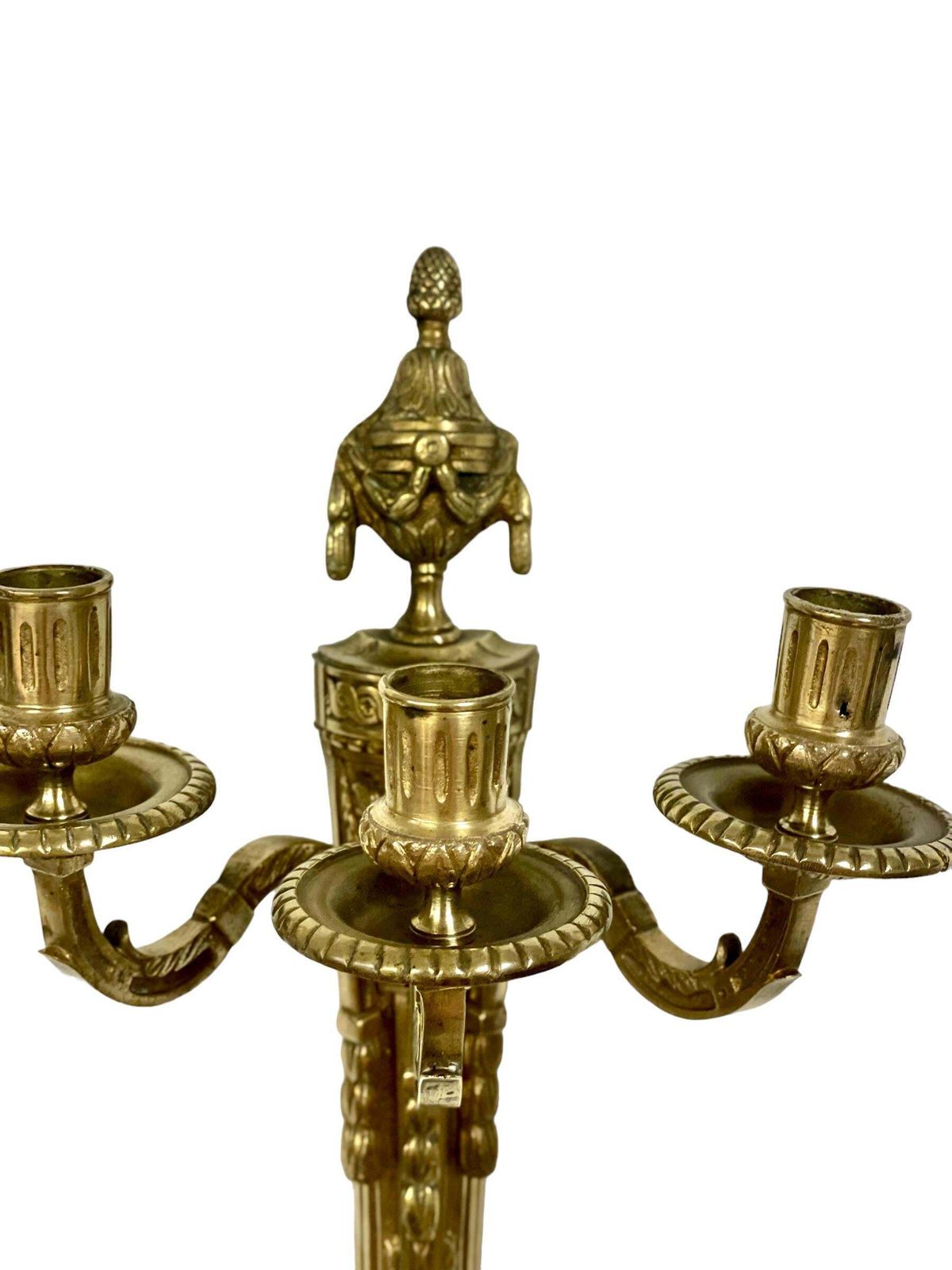 19th Century Pair Of French Neoclassical Gilt Bronze Wall Sconces photo vintage