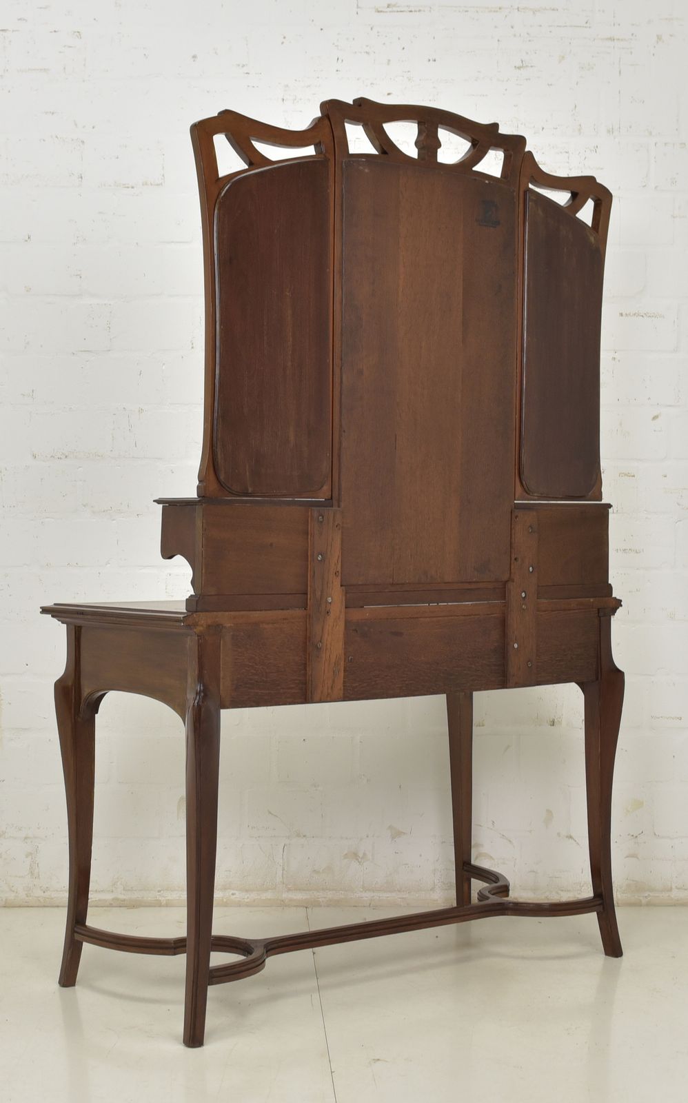 1274.0 Antique! Dressing Table Restored Mahogany Art Nouveau Mirrored Chest Of Drawers Bedroom photo