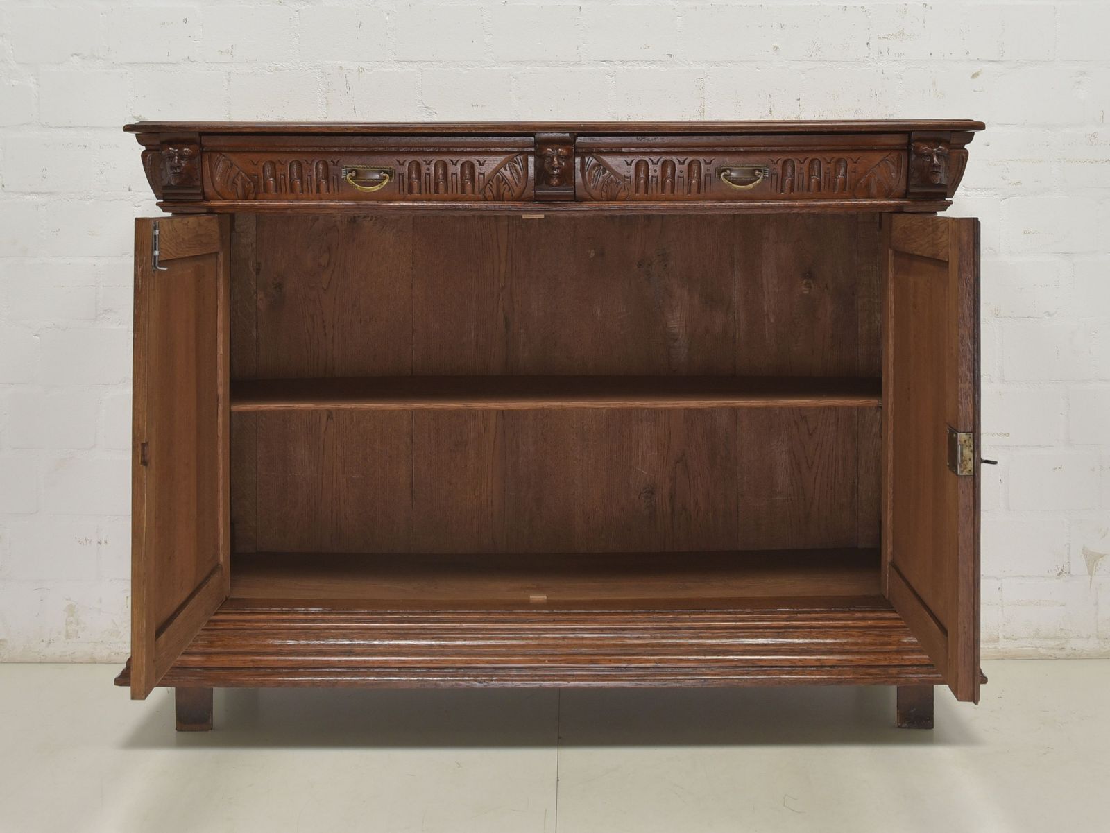 Antique! Sideboard, Chest Of Drawers, Restored, Solid Oak, Wilhelminian Style, Circa 1900 photo for sale