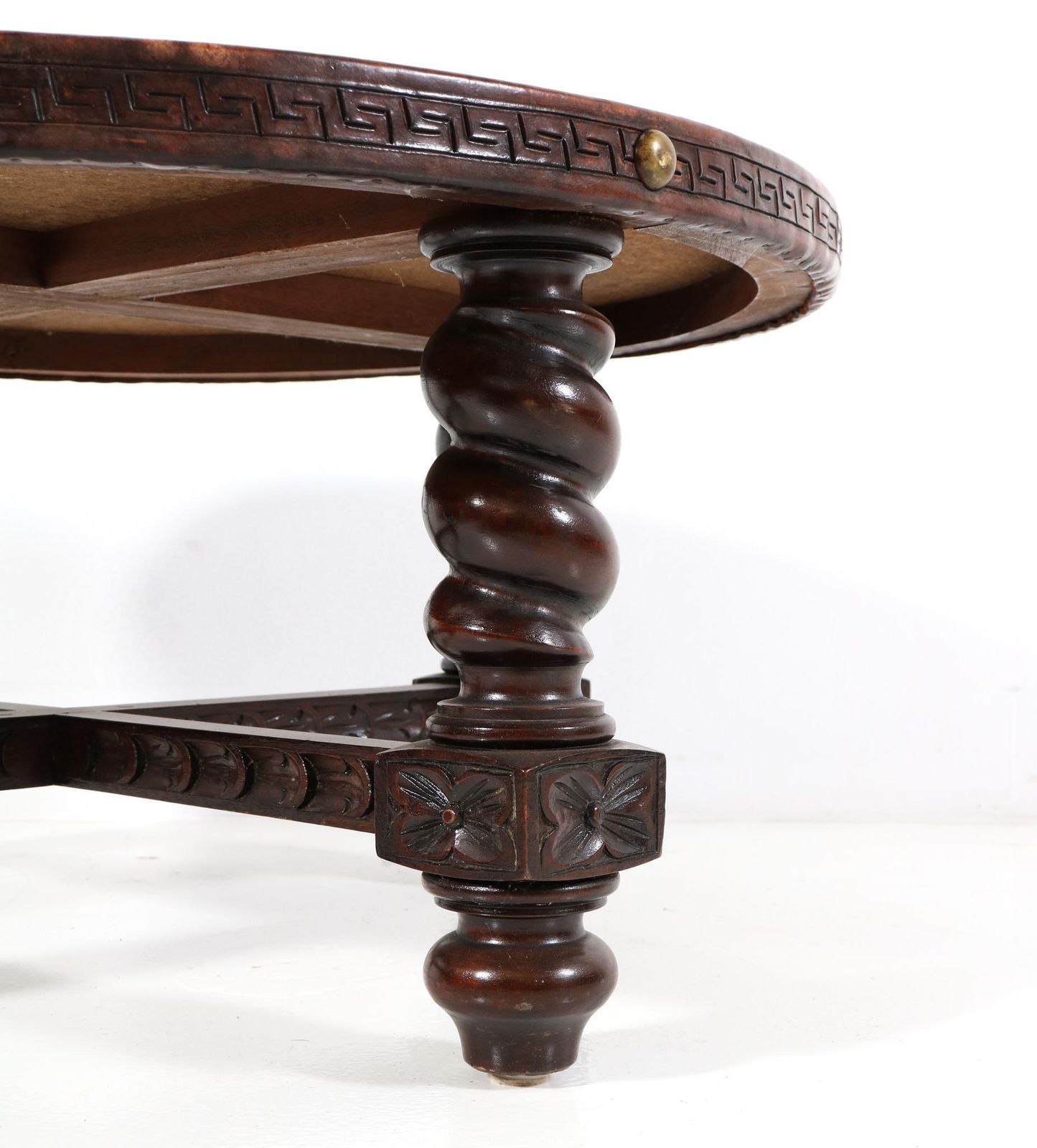 Walnut And Leather Mid Century Modern Coffee Table By Angel Pazmino, 1960s photo 1069.0