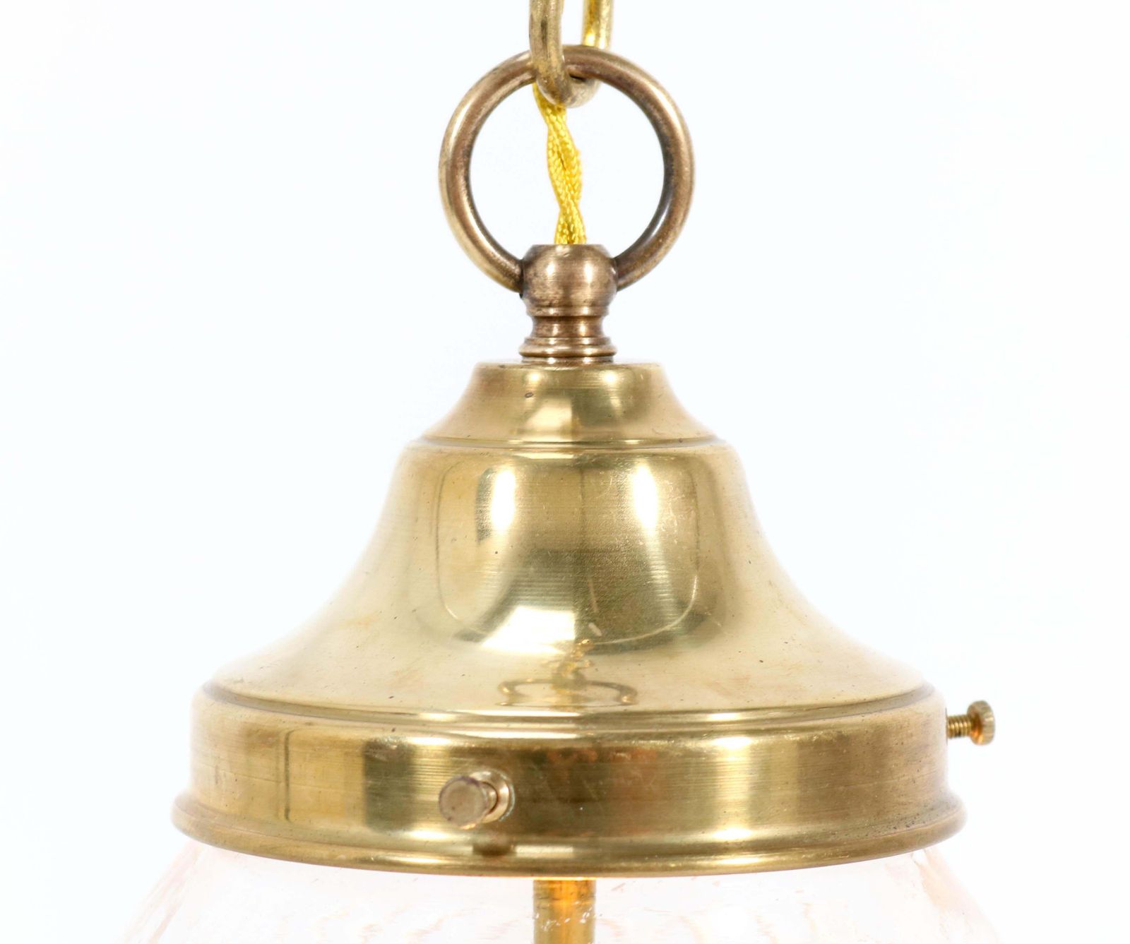 photo furniture Brass French Art Nouveau Hall Light Or Pendant With Beveled Glass, 1915