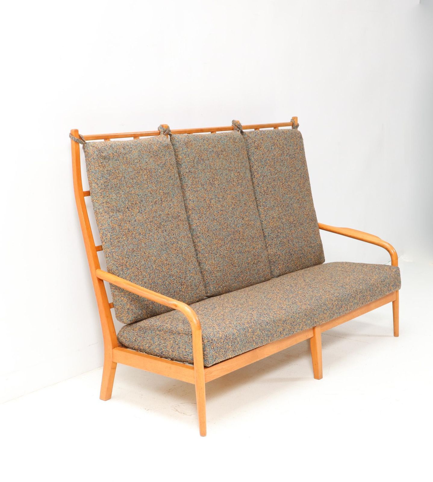 Ash Mid Century Modern High Back Sofa By Frits Eschauzier Jr, 1967 photo for sale