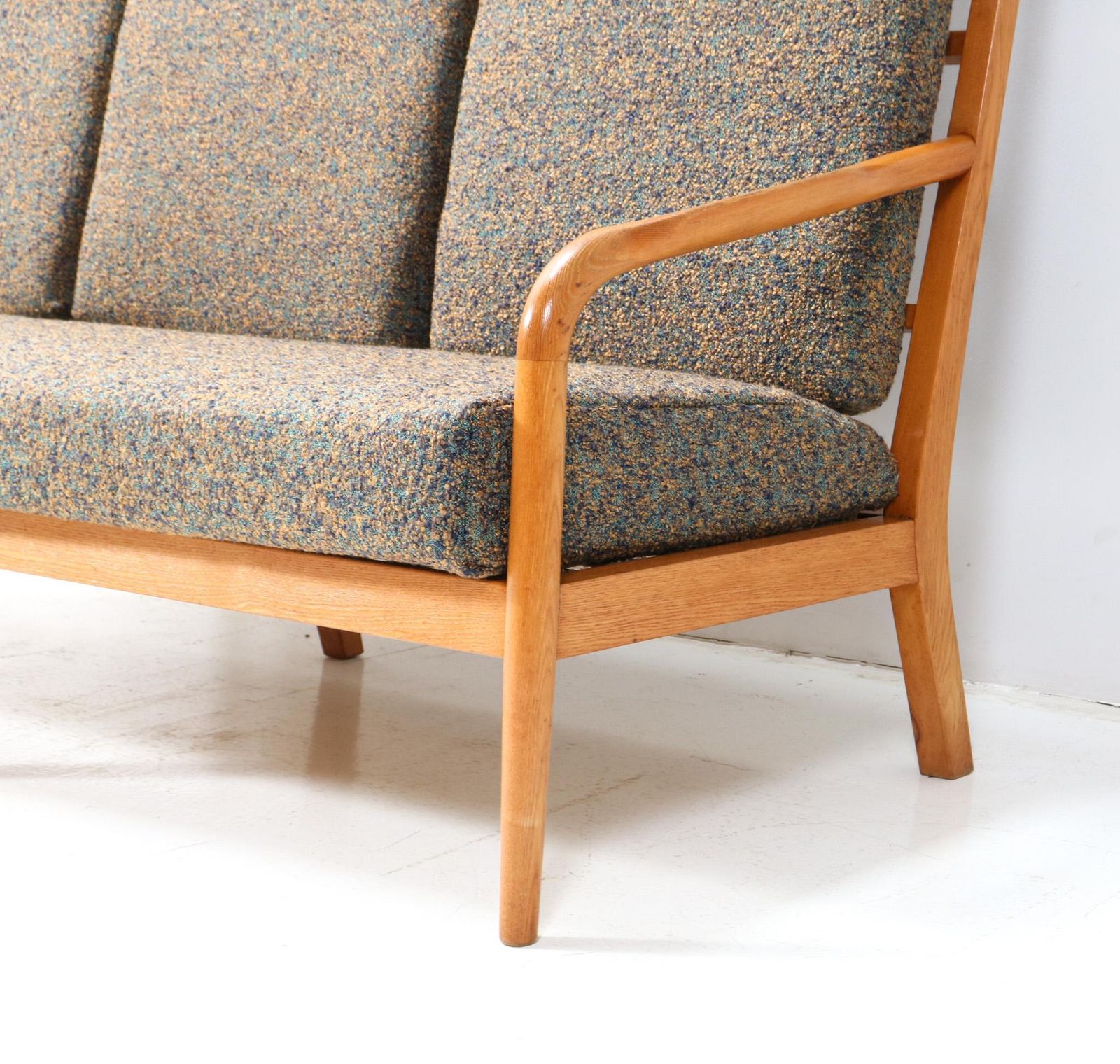 photo furniture Ash Mid Century Modern High Back Sofa By Frits Eschauzier Jr, 1967