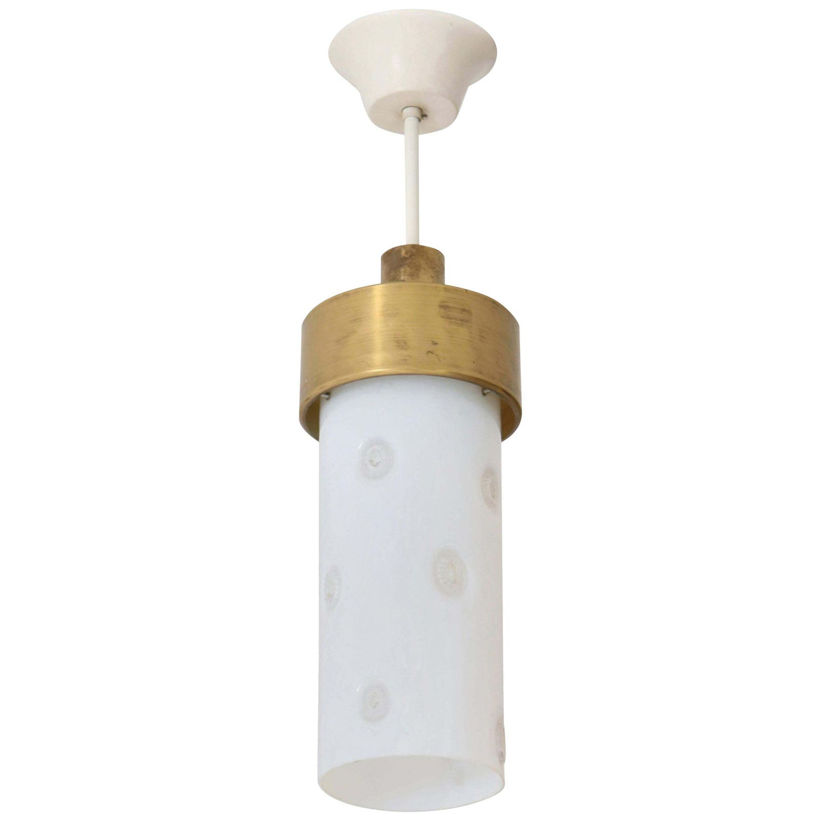 Five Mid Century Modern Italian Pendant Lights With Murano Glass Shade, 1960s