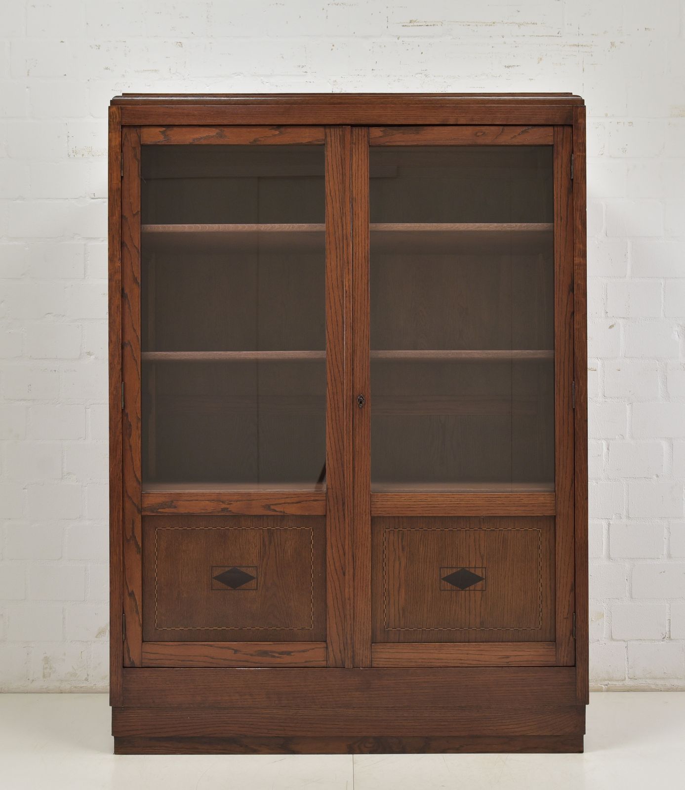 Antique! Display Cabinet Restored Bauhaus Art Deco Circa 1930 Solid Oak Display Cabinet photo furniture