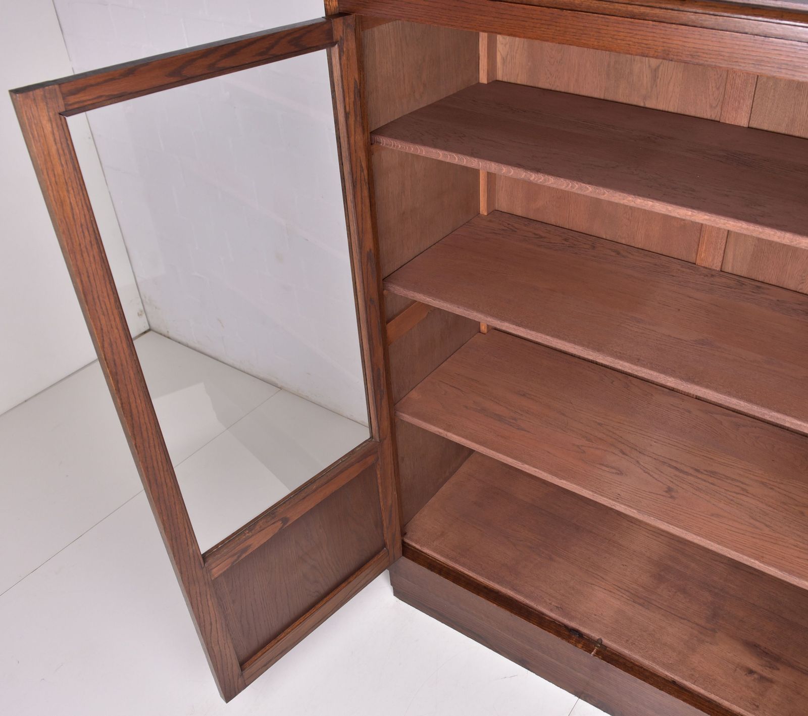 Antique! Display Cabinet Restored Bauhaus Art Deco Circa 1930 Solid Oak Display Cabinet photo Furniture