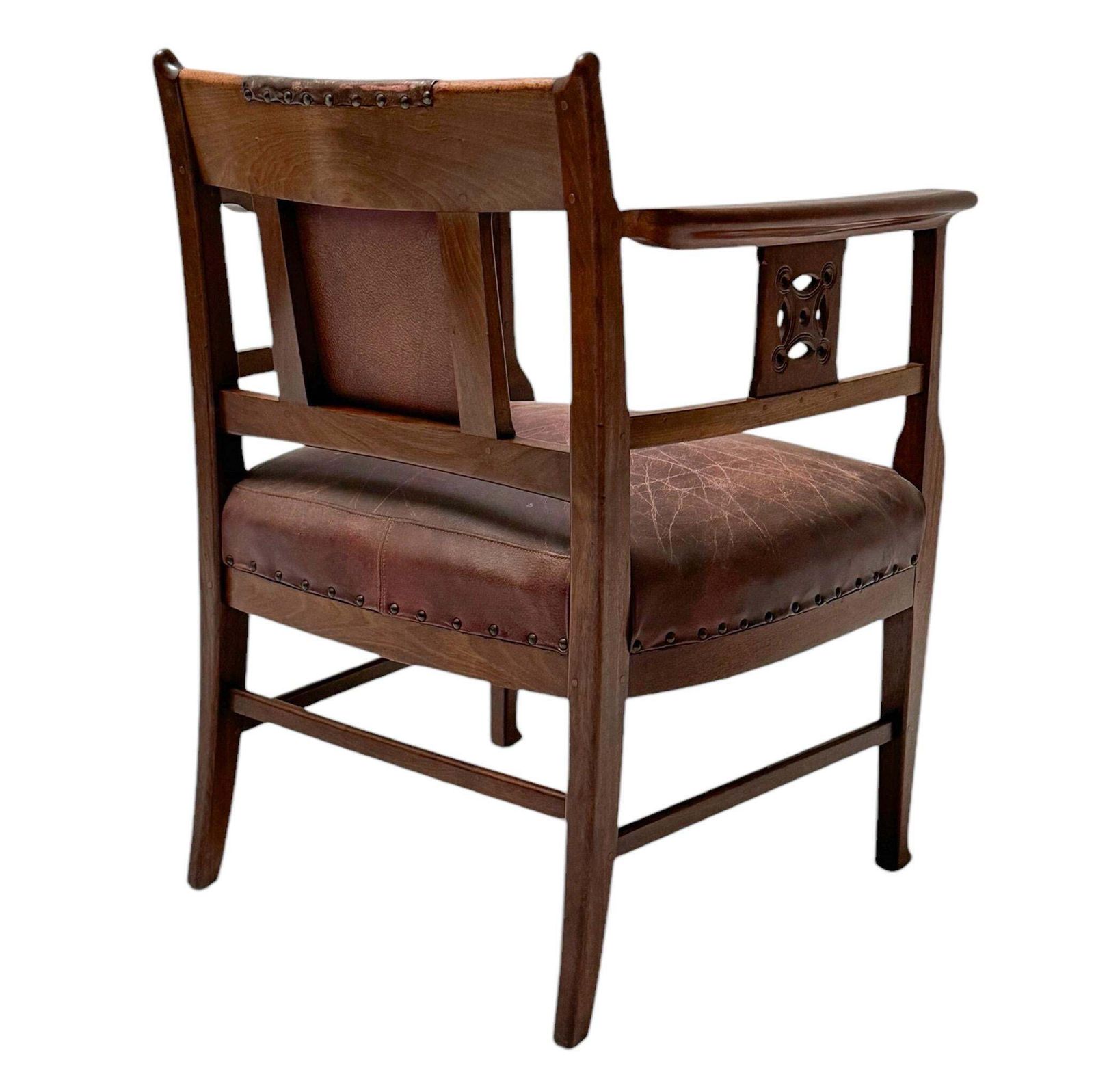 Jac. Van Den Bosch Arts & Crafts Club Chair For 'T Binnenhuis Amsterdam, 1900s photo vintage