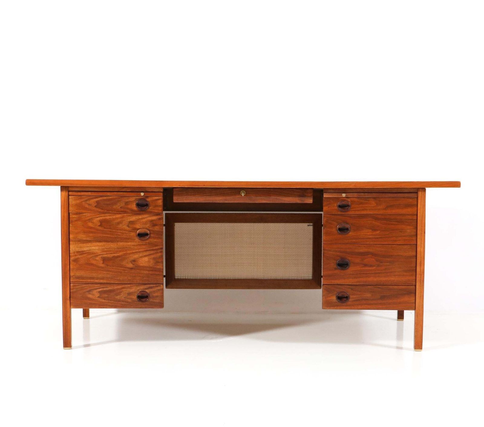 Mid Century Modern Walnut Executive Desk By Edward Wormley For Dunbar, 1950s photo Furniture
