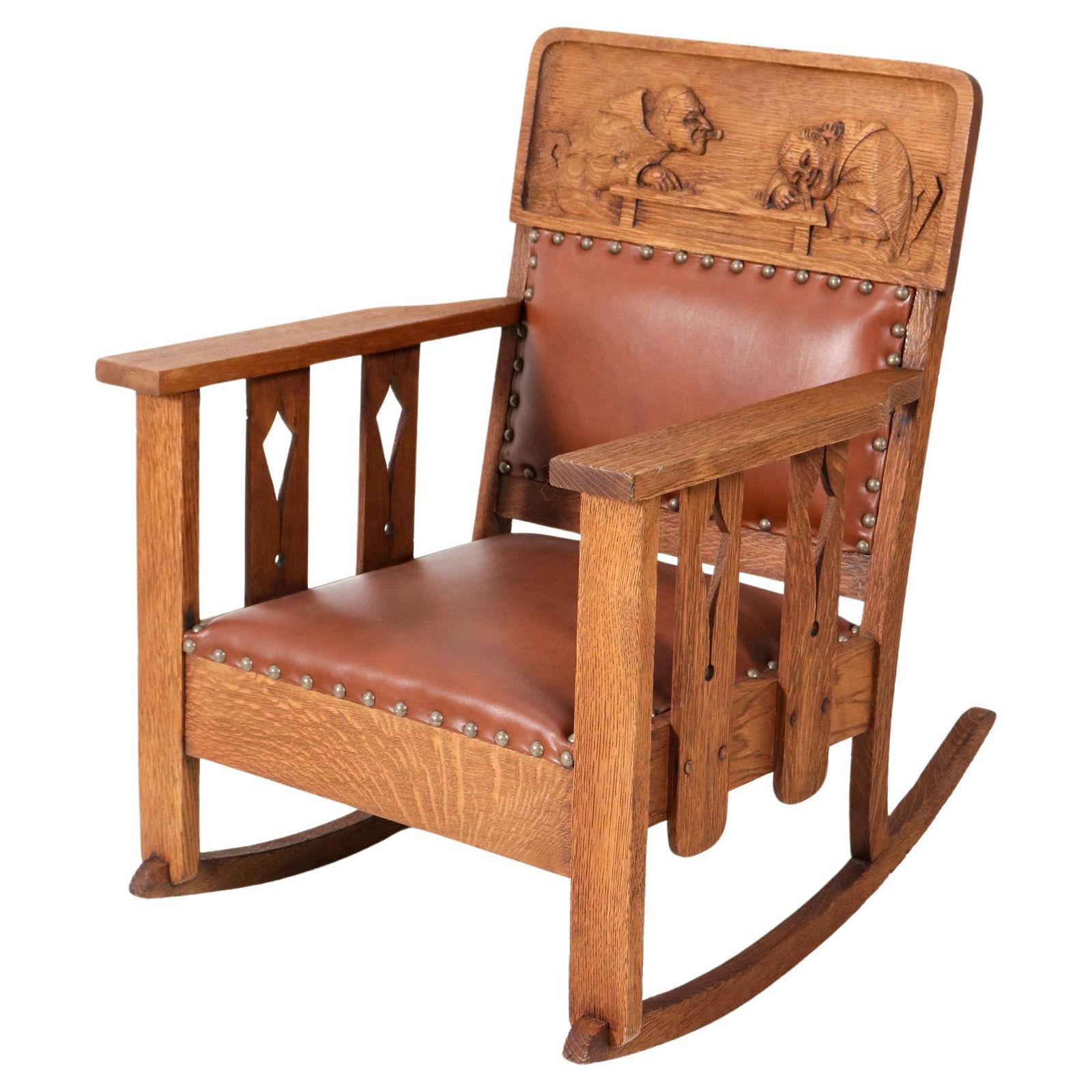 Oak Arts & Crafts Mission Rocking Chair, 1900s