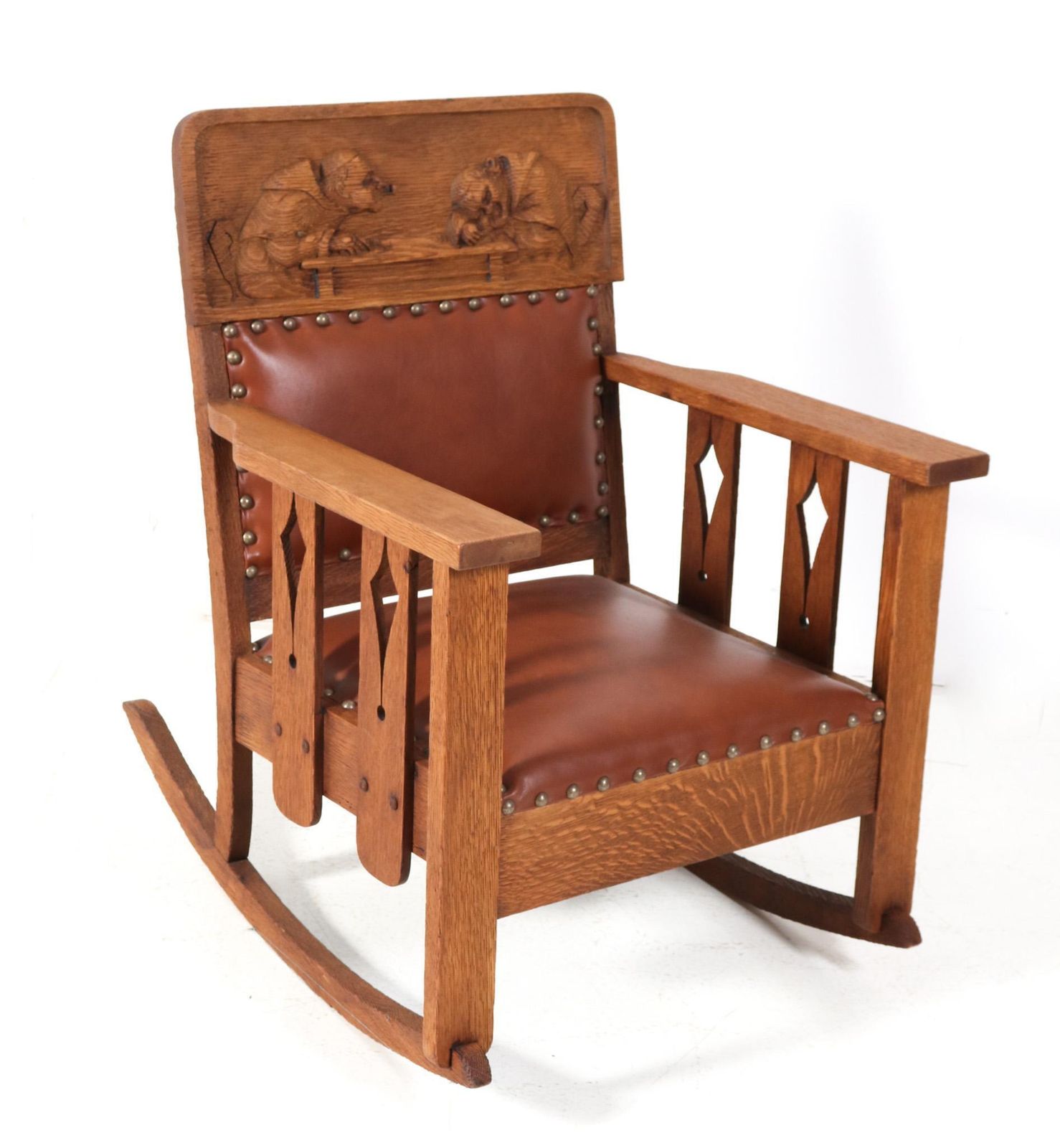 Oak Arts & Crafts Mission Rocking Chair, 1900s photo 1938.0