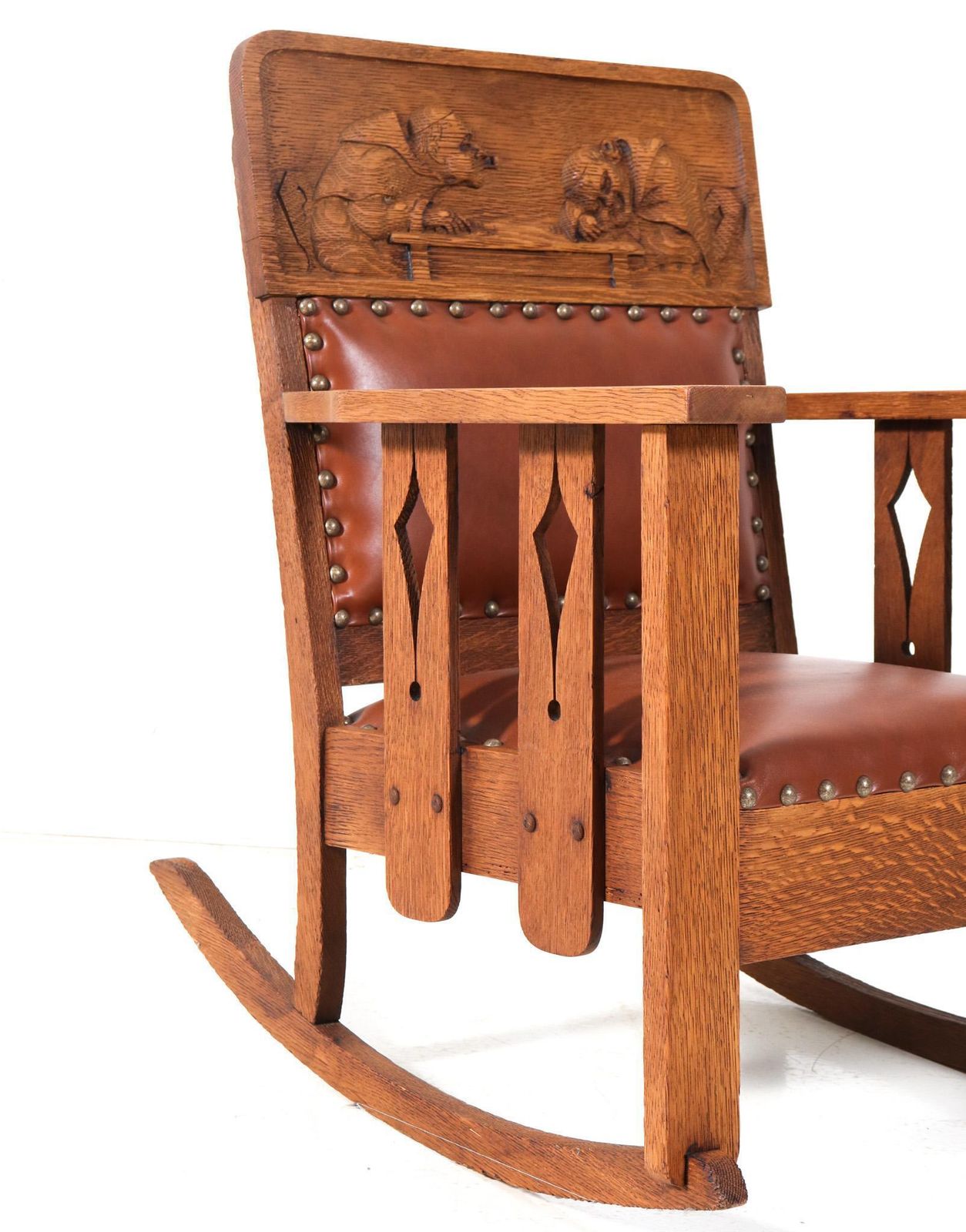 Oak Arts & Crafts Mission Rocking Chair, 1900s photo vinterior