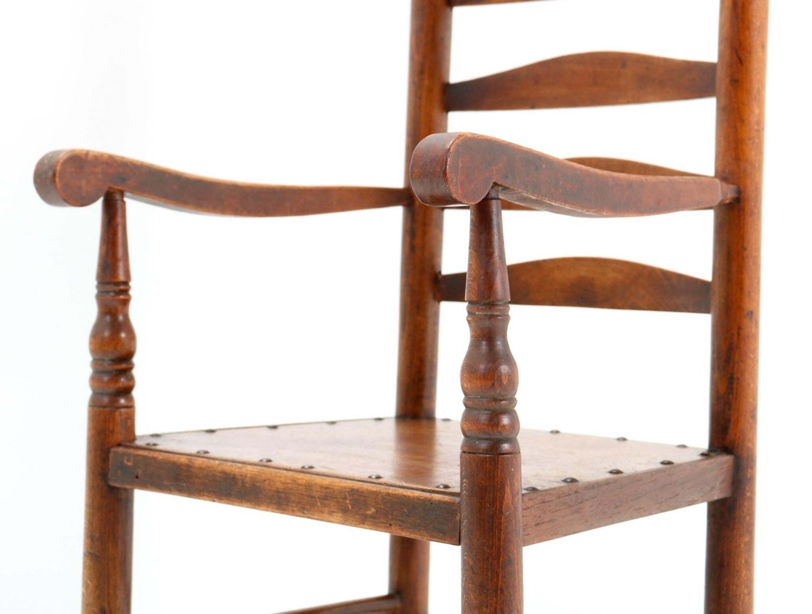 photo for sale Antique 19th Century Beech Country Ladder Back Children's Chair
