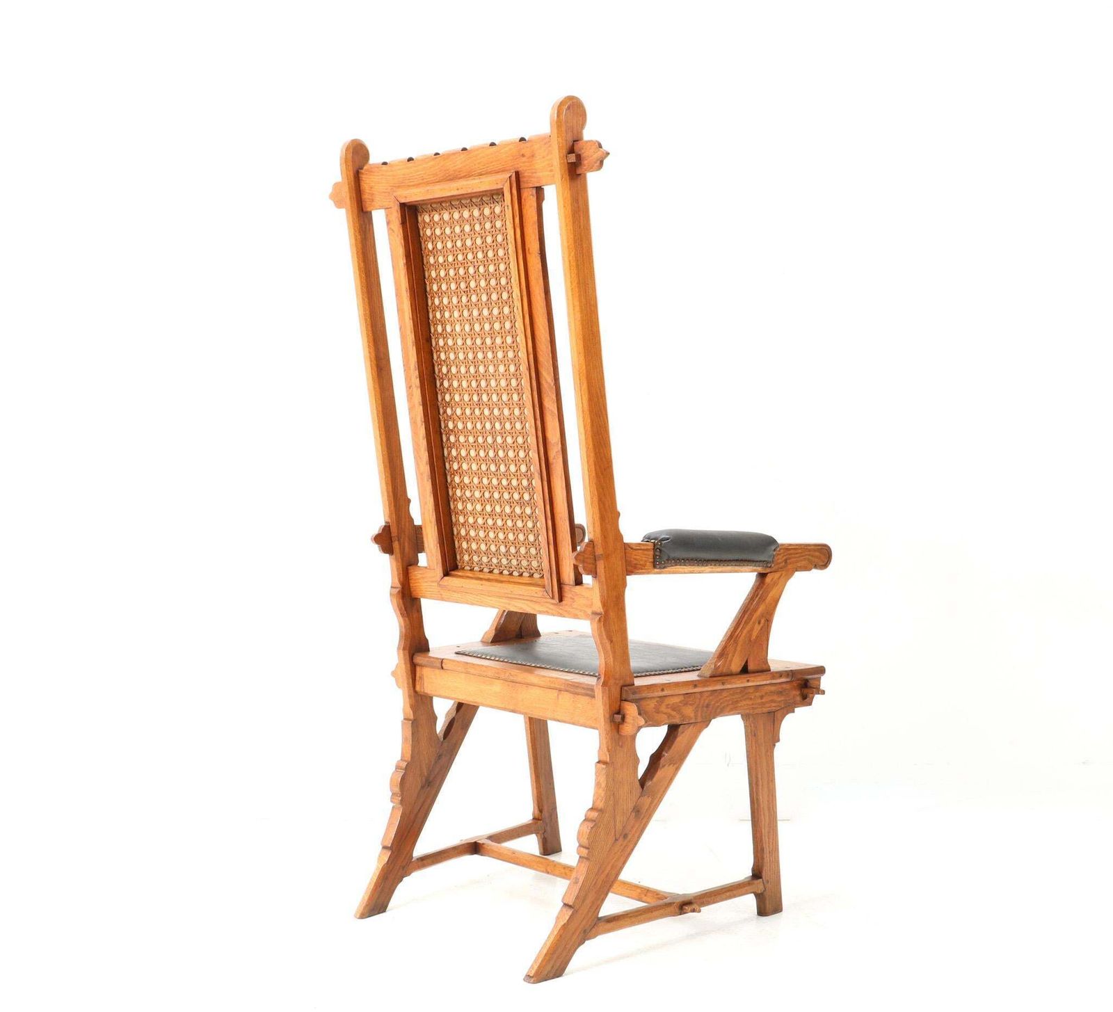 Oak Arts & Crafts Art Nouveau High Back Armchair By H.P. Berlage, 1900s photo vinterior