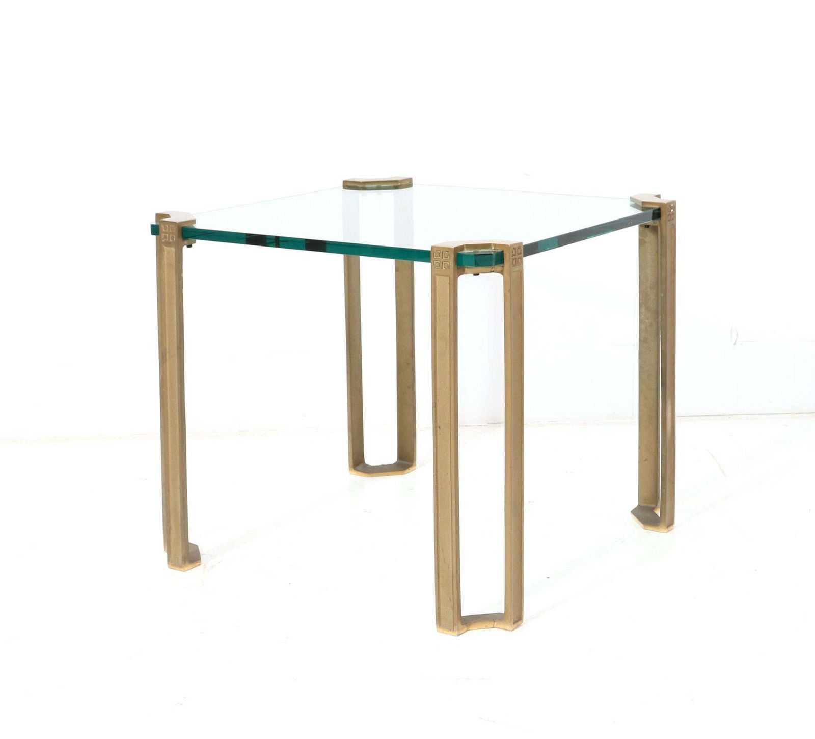 Hollywood Regency Bronze Square Side Table By Peter Ghyczy For Ghyczy, 1970s photo 818.0