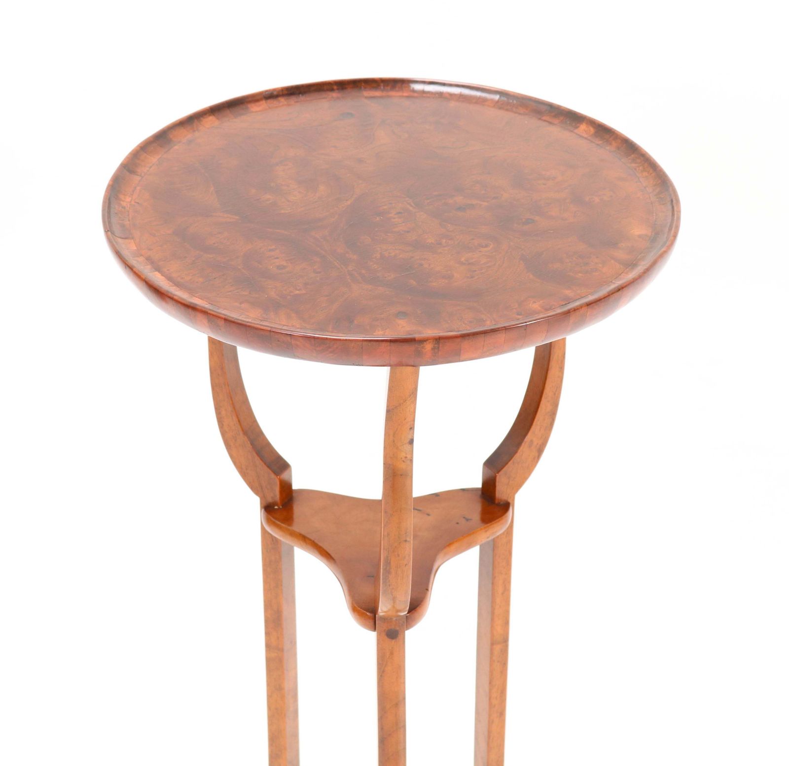 English 19th Century Burl And Walnut Tripod Occasional Table photo Furniture