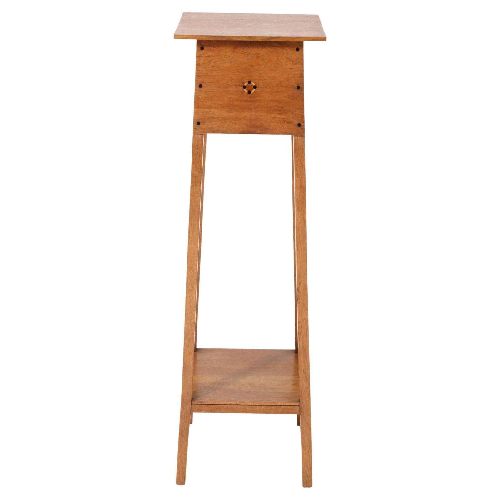 Oak Art Nouveau Arts & Crafts Pedestal By Jac. Van Den Bosch, 1900s