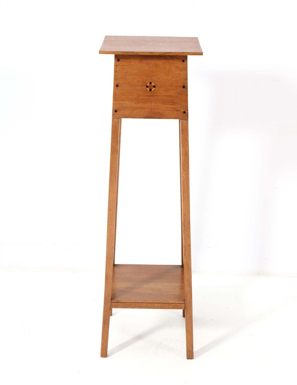 Oak Art Nouveau Arts & Crafts Pedestal By Jac. Van Den Bosch, 1900s photo furniture