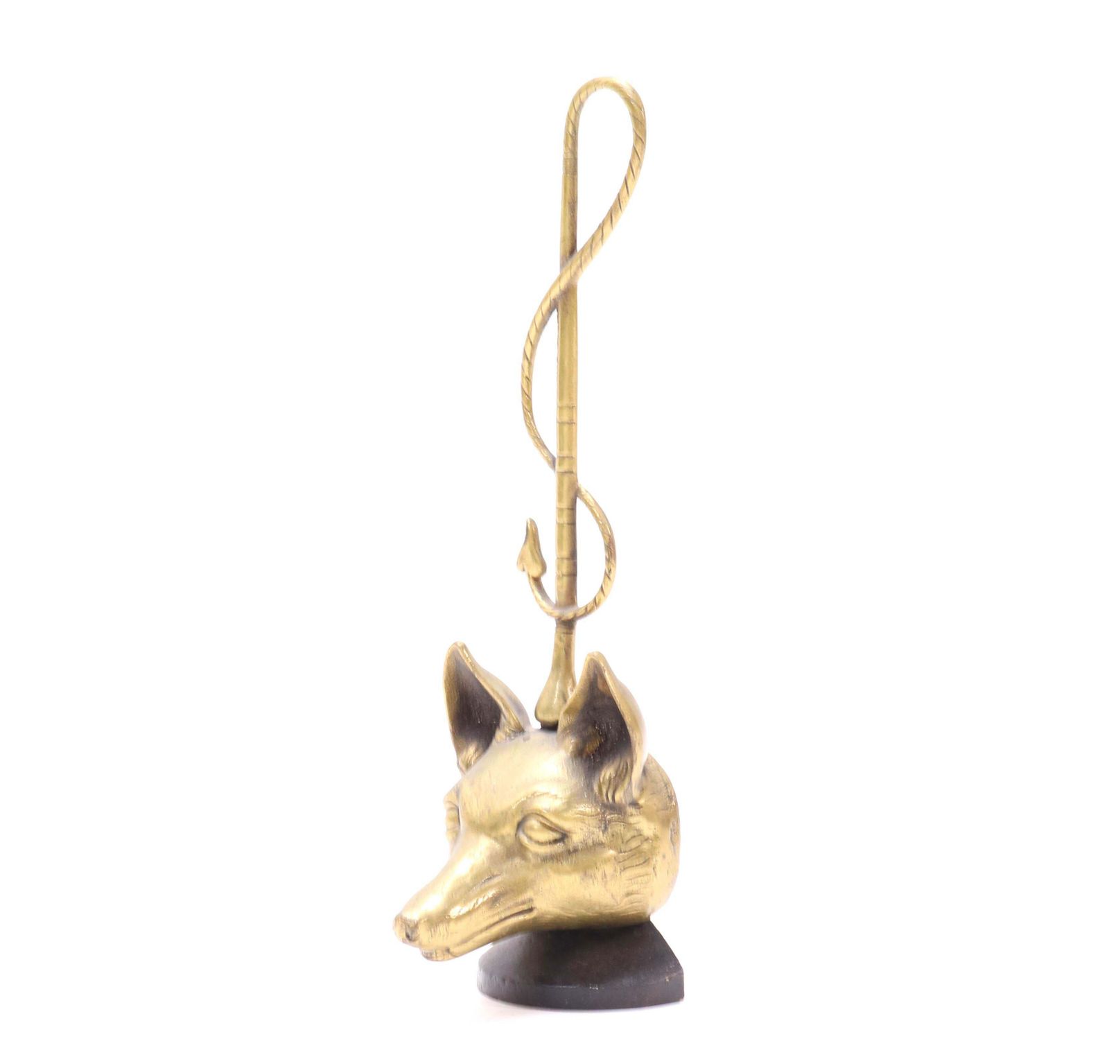 Brass And Iron English Fox Head Door Stop By Peerage, 1920s photo Home Fixtures