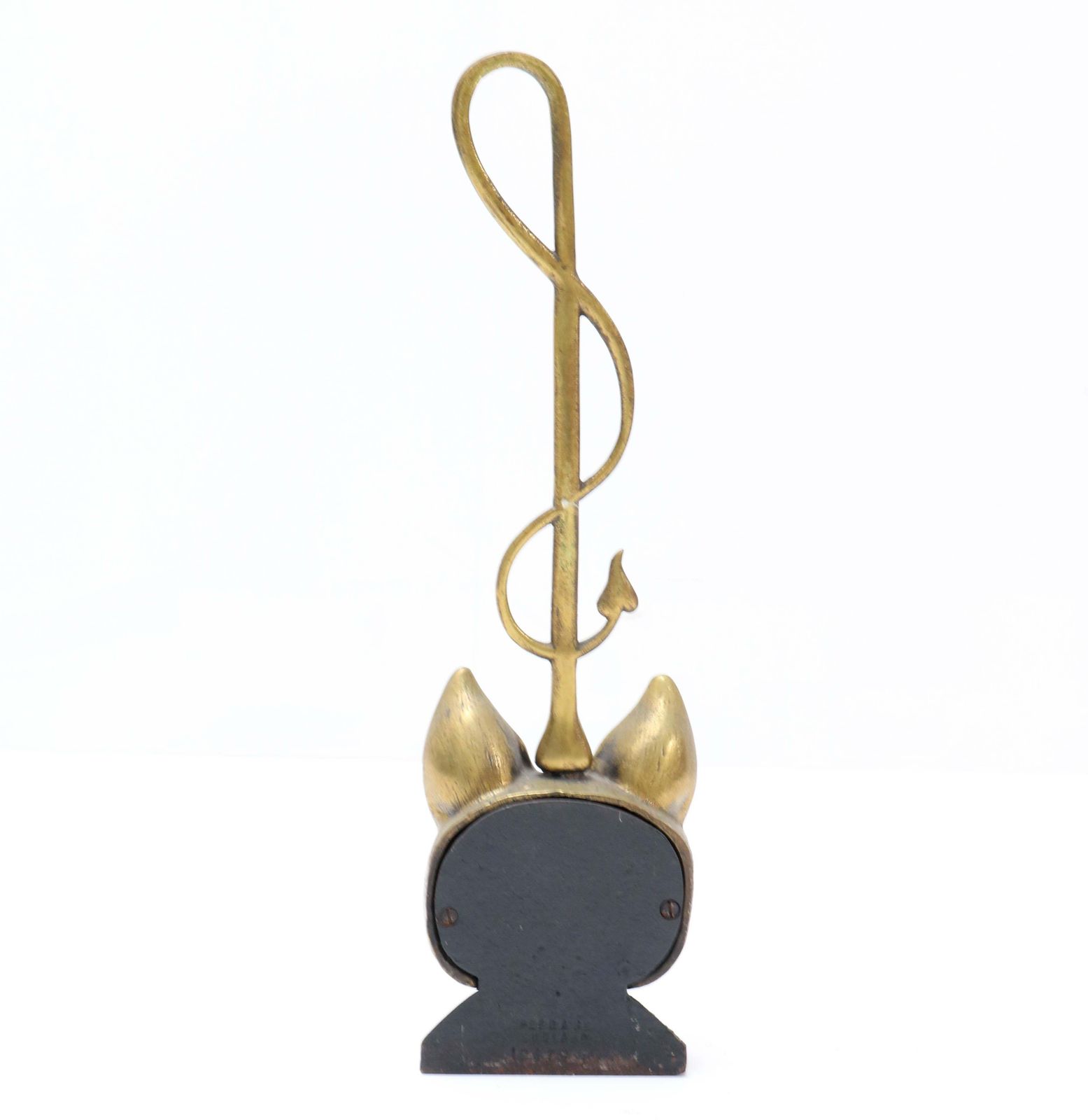 photo furniture Brass And Iron English Fox Head Door Stop By Peerage, 1920s