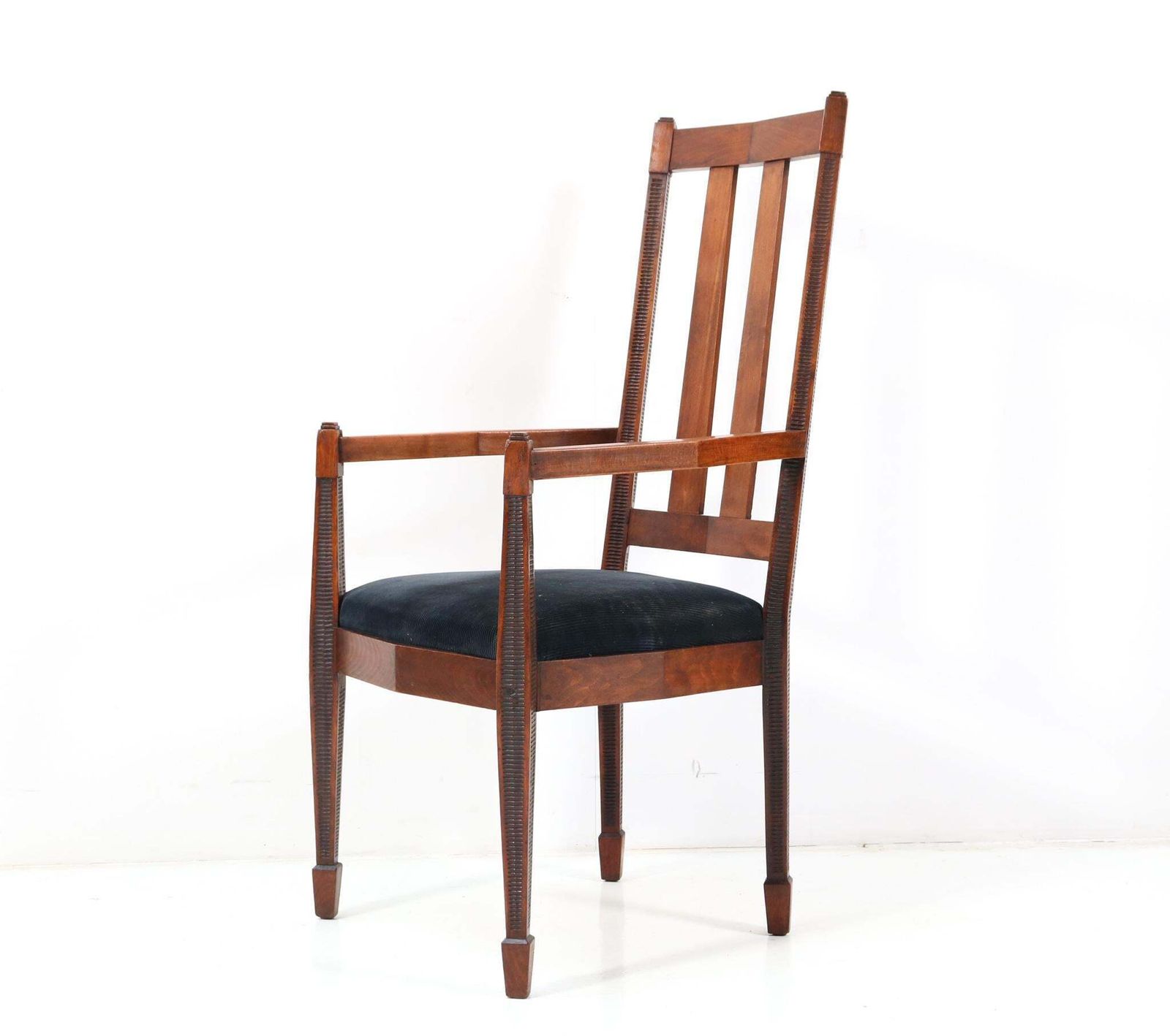 Set Of Six Art Deco Amsterdamse School High Back Dining Room Chairs, 1920s photo for sale