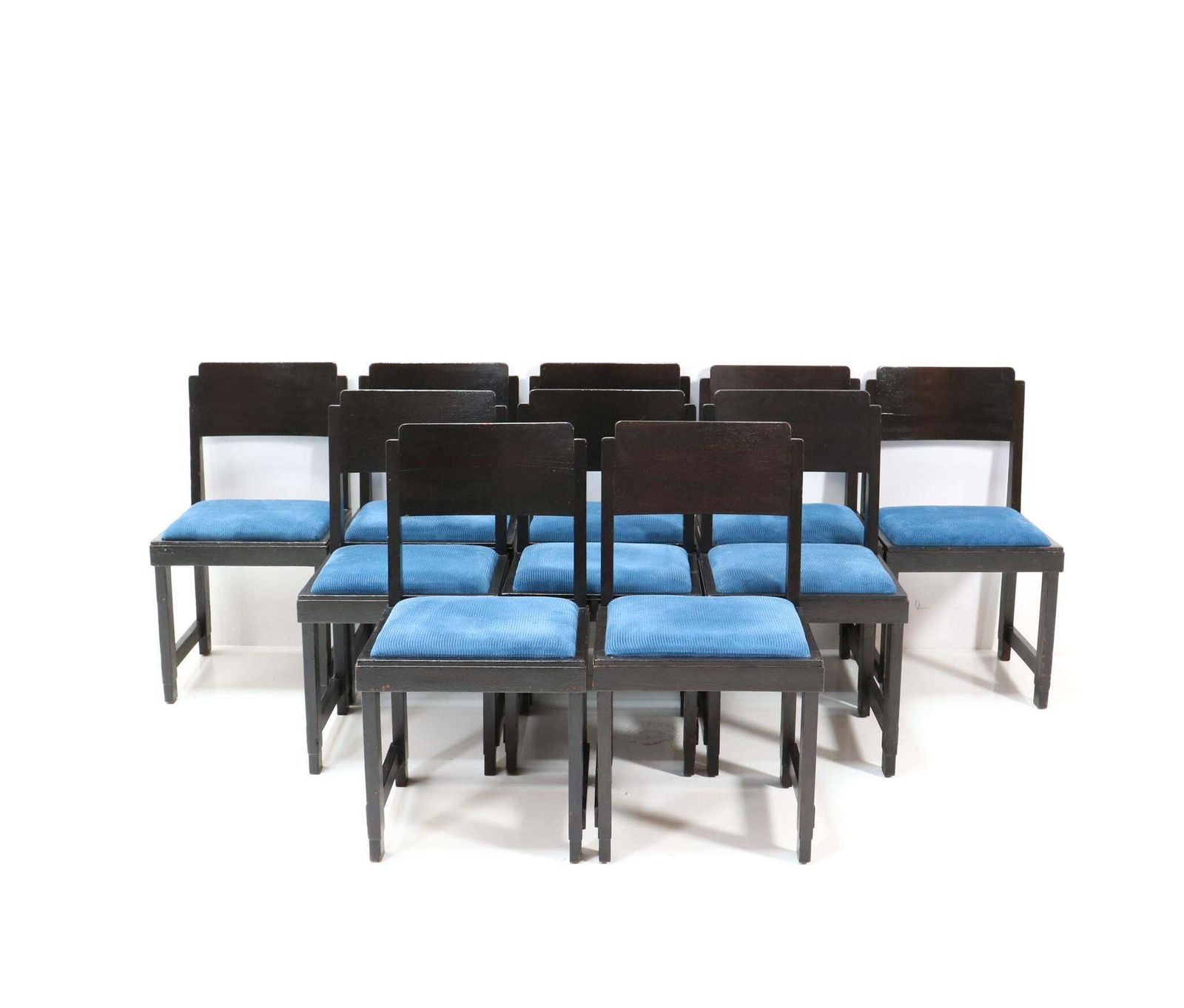 Set Of Ten Art Deco Modernist Dining Room Chairs By Frits Spanjaard, 1920s photo for sale