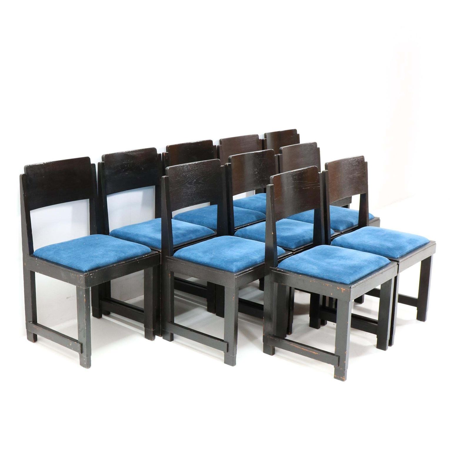 Set Of Ten Art Deco Modernist Dining Room Chairs By Frits Spanjaard, 1920s photo 3876.0