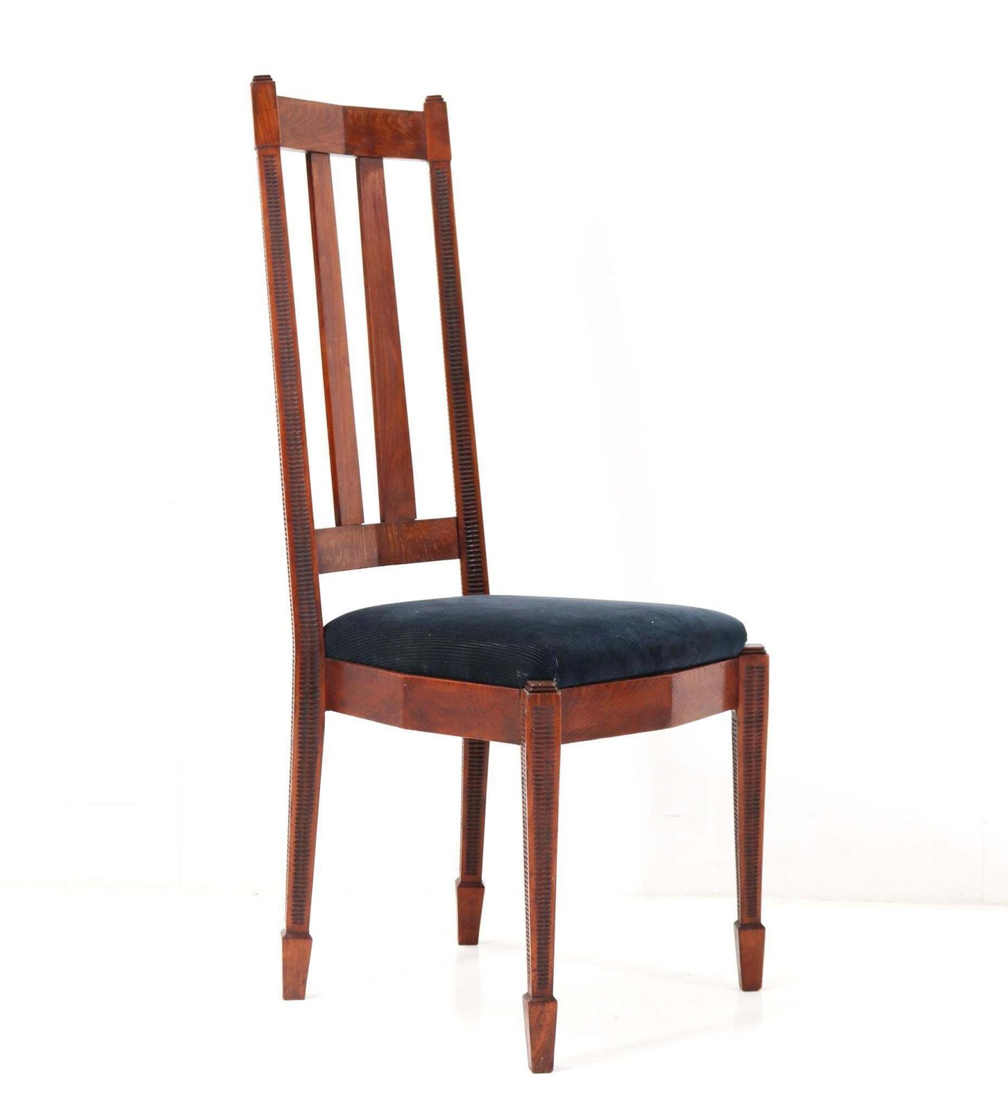 photo furniture Set Of Six Art Deco Amsterdamse School High Back Dining Room Chairs, 1920s