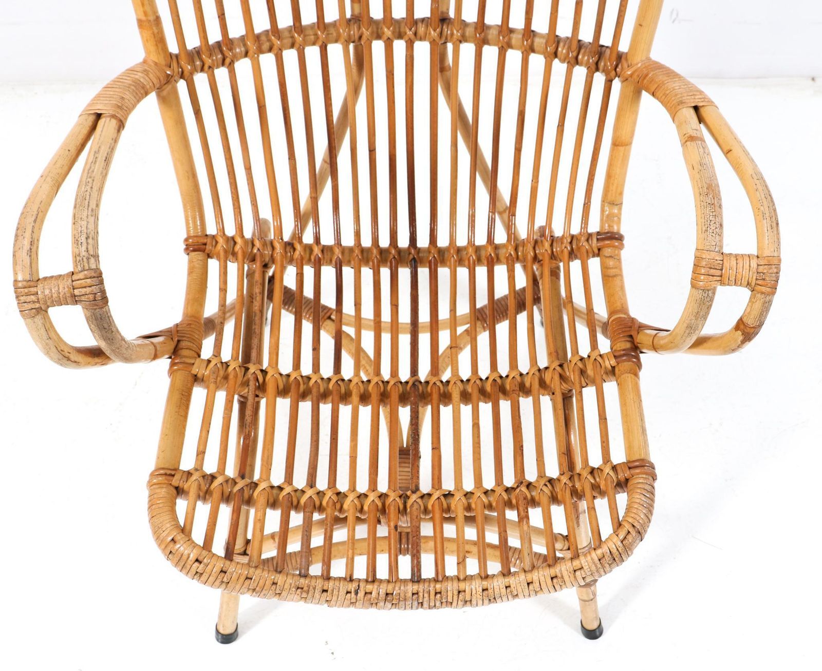 Furniture Mid Century Modern Rattan Lounge Chair, 1960s photo