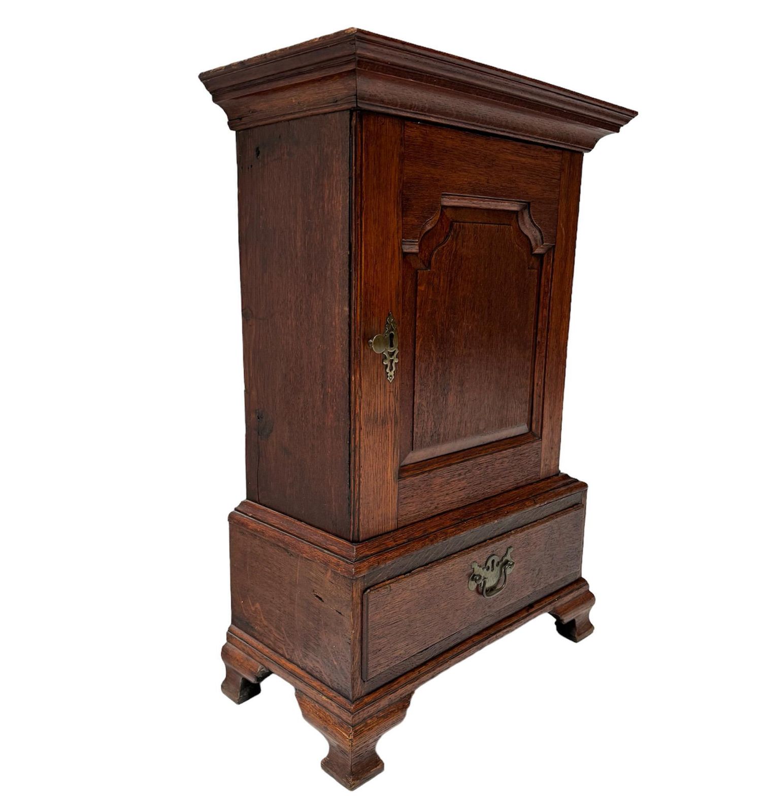 Antique Oak English Miniature Art Cabinet With Fourteen Inner Drawers, 1840s photo for sale