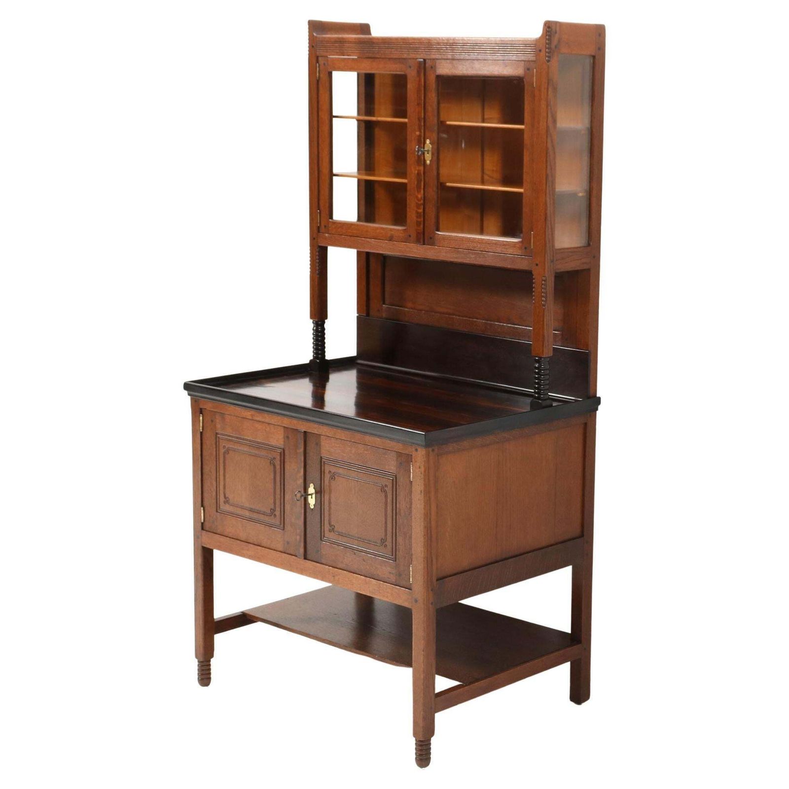 Oak Art Nouveau Arts & Crafts Cupboard By Jac. Van Den Bosch For 'T Binnenhuis